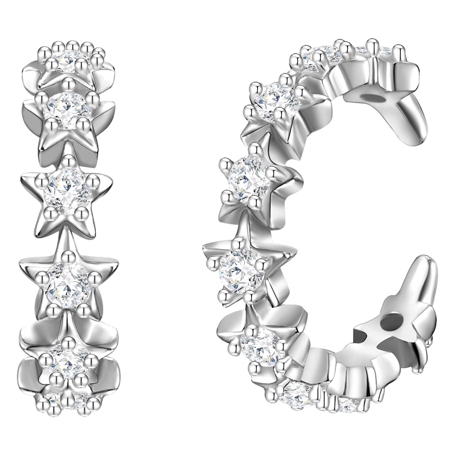 Glanzstücke München Srebrne klamry na ucho Gwiazdy srebro wysokiej próby Cyrkonia srebrny Kolczyki 1 ct Damski