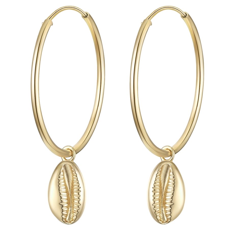 Glanzstücke München Kolczyki Muszla z Srebro wysokiej próby w Żółte złoto Kolczyki koła 1 ct Damski