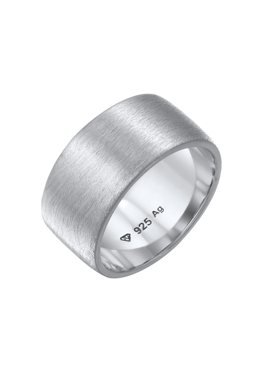 Elli Damska obrączka szeroka matowa szczotkowana w srebrze 925 Sterling Silver Pierścionki 1 ct Damski