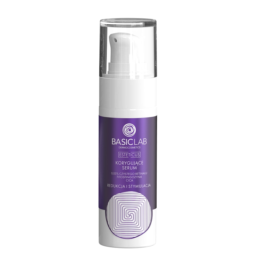 BasicLab BASICLAB DERMOCOSMETICS ESTETICUS KORYGUJĄCE SERUM 0,05% CZYSTEGO RETINALU, FITOSFINGOZYNA, CICA REDUKCJA I STYMULACJA 30 ML Serum przeciwzma