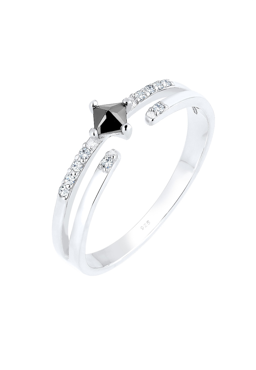 Elli Modern Zirkonia Kristalle 925 Silber Pierścionki 1 ct Damski
