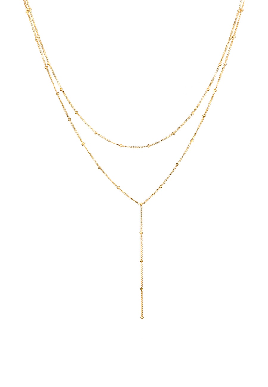 Elli Damski naszyjnik w kształcie litery Y z kulkami ze srebra próby 925 Sterling Silver Naszyjniki 1 ct