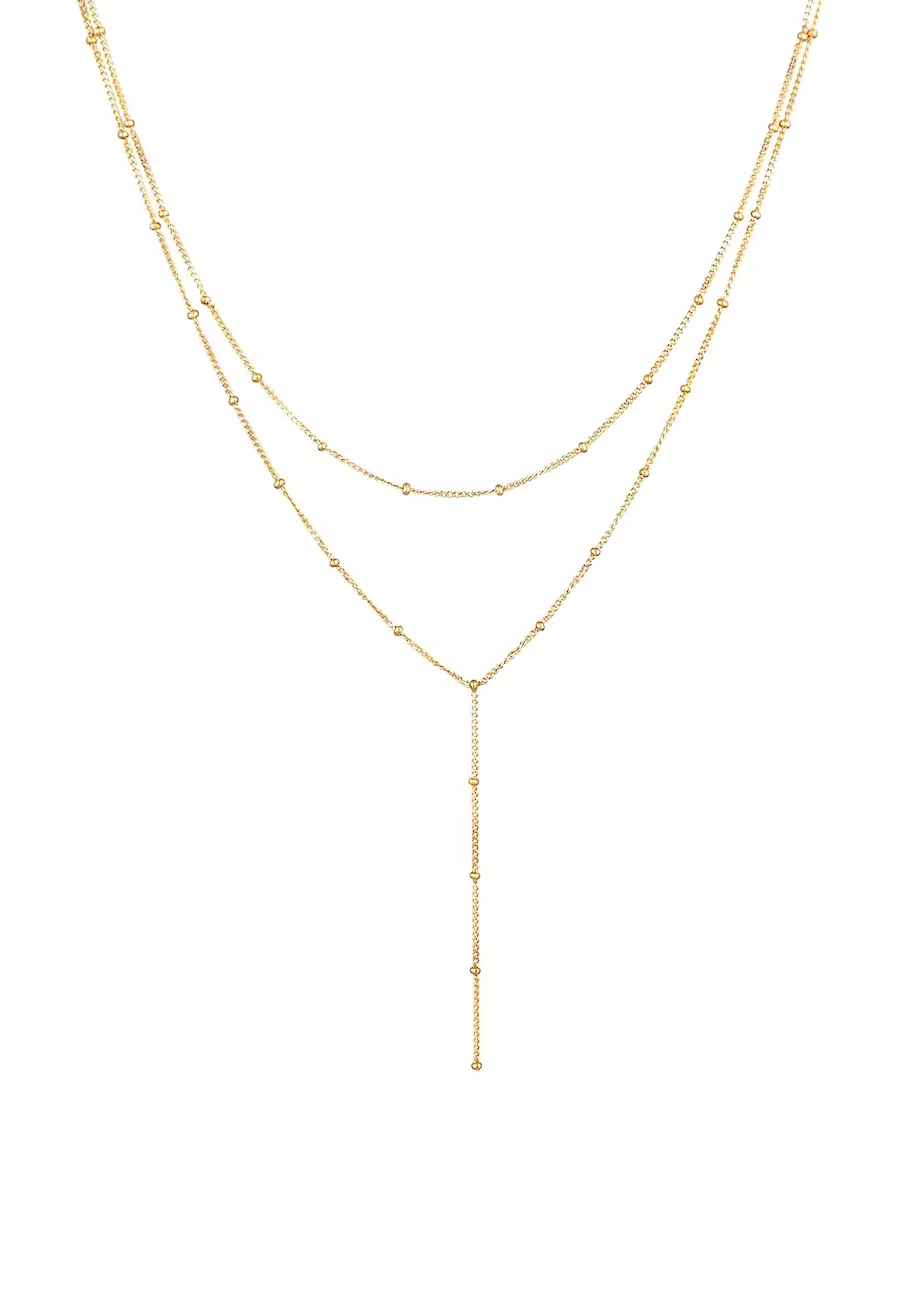 Elli Damski naszyjnik w kształcie litery Y z kulkami ze srebra próby 925 Sterling Silver Naszyjniki 1 ct