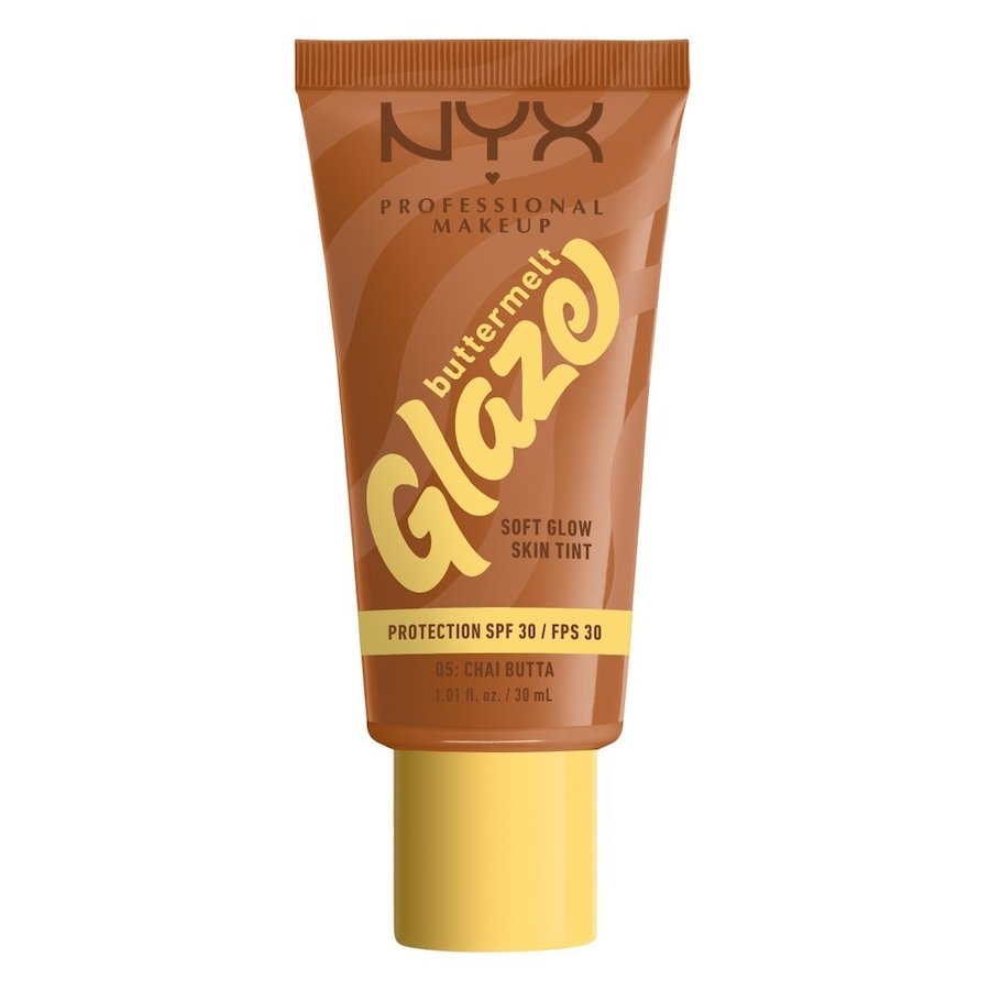 NYX Professional Makeup Buttermelt Glaze, Tint do twarzy z SPF 30 Podkłady 30 ml 05W - CHAI BUTTA