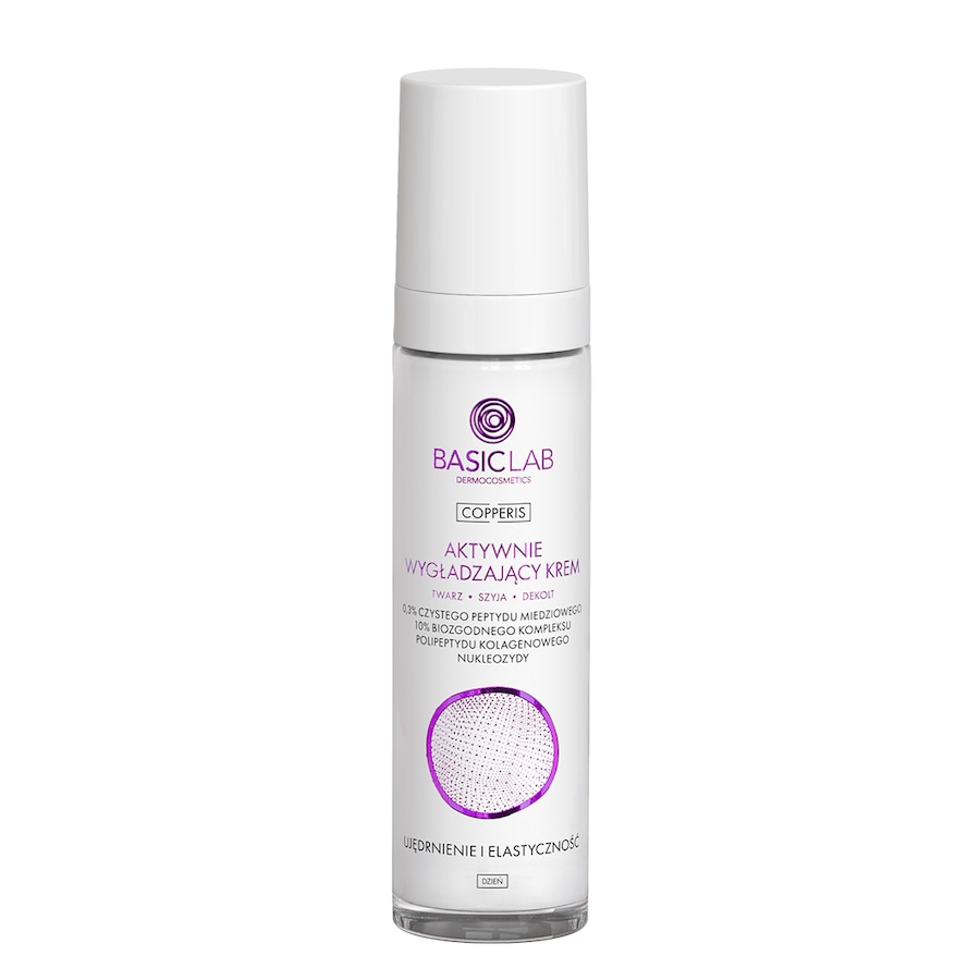 BasicLab Aktywnie wygładzający krem na dzień do twarzy 0,3% czystego peptydu miedziowego Kremy do twarzy 50 ml