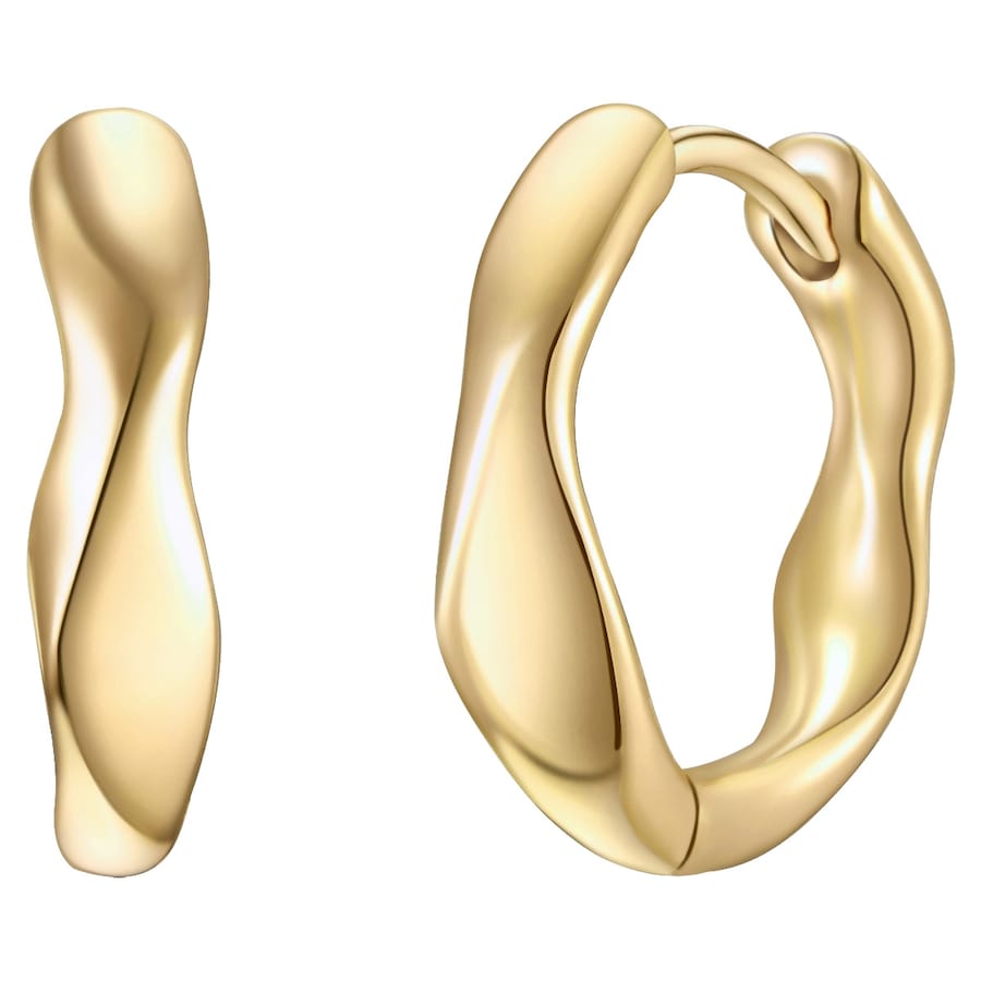 Glanzstücke München Kolczyki z Srebro wysokiej próby w Żółte złoto Kolczyki koła 1 ct Damski