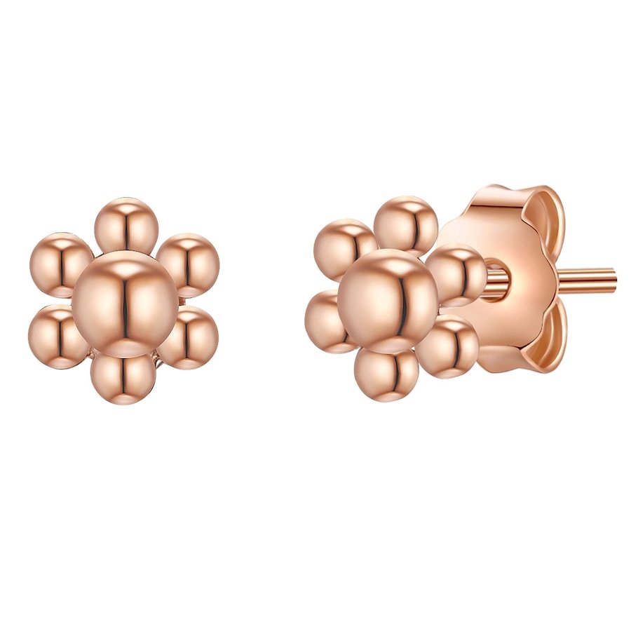 Glanzstücke München Srebrne kolczyki sztyfty Kwiat srebro wysokiej próby żółte złoto Kolczyki 1 ct Damski