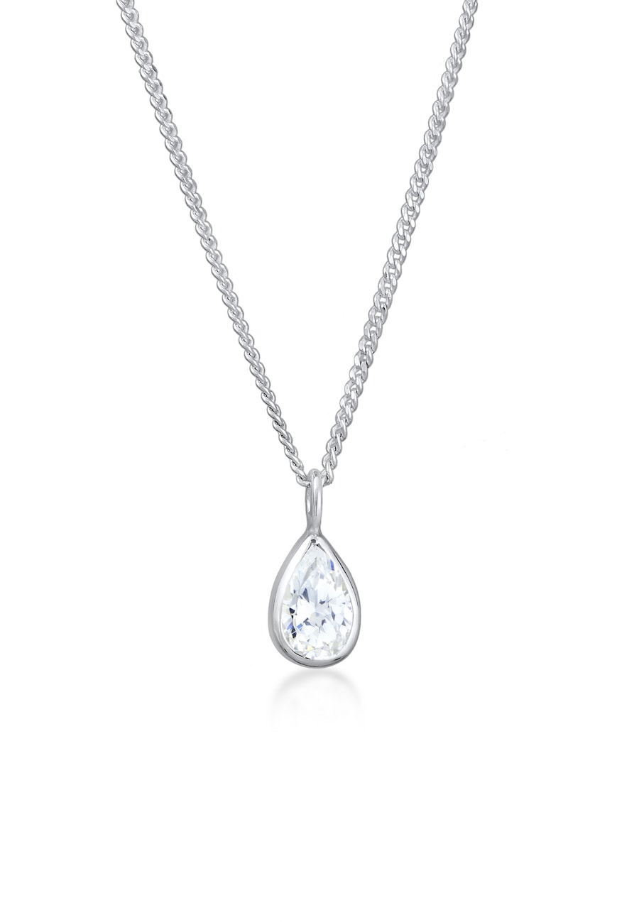 Elli Damski wisiorek kropla z cyrkoniami ze srebra próby 925 Sterling Silver Naszyjniki 1 ct