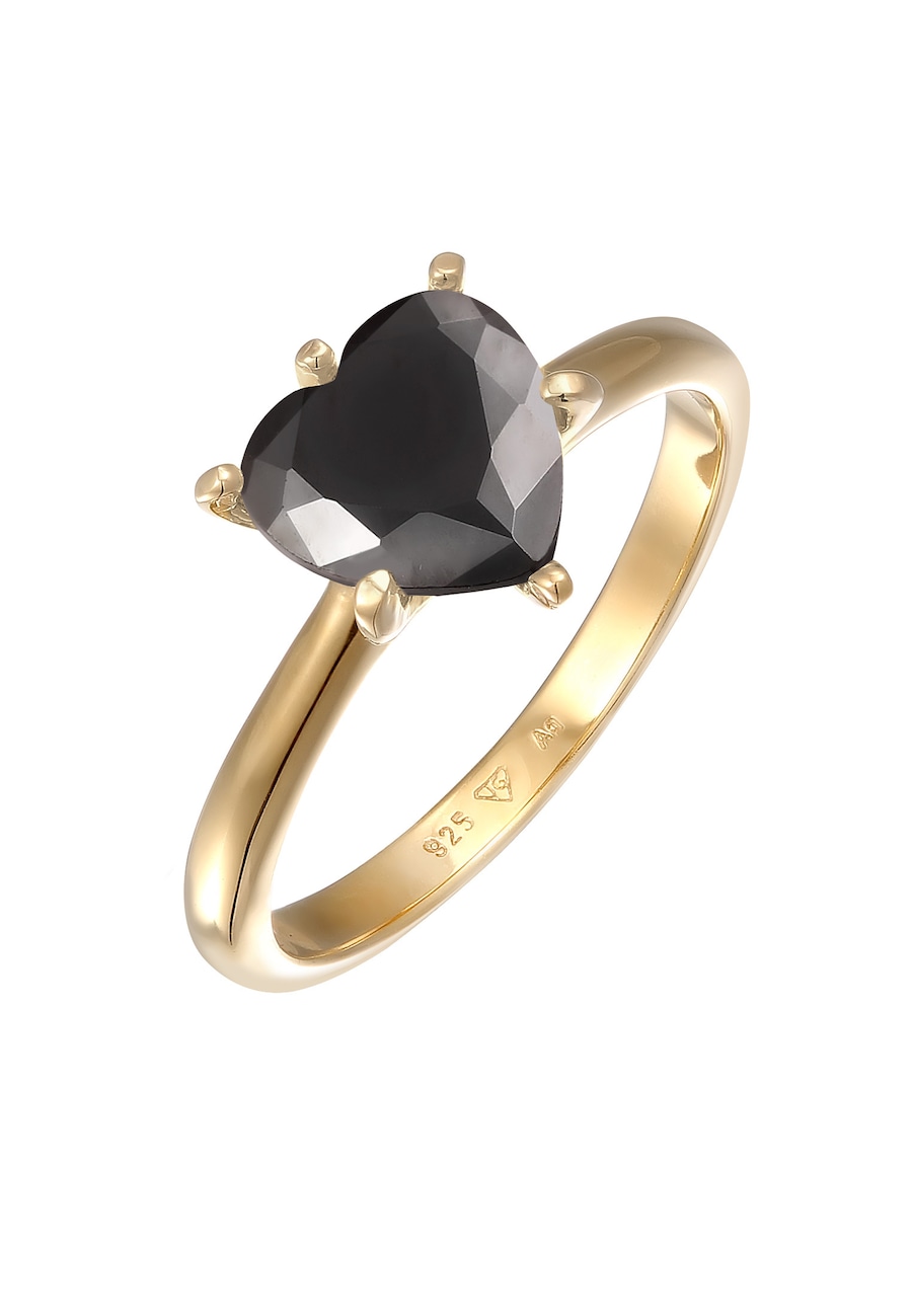 Elli Damski soliter zaręczynowy miłość z cyrkonią kryształami w srebrze 925 Sterling Silver Pierścionki 1 ct