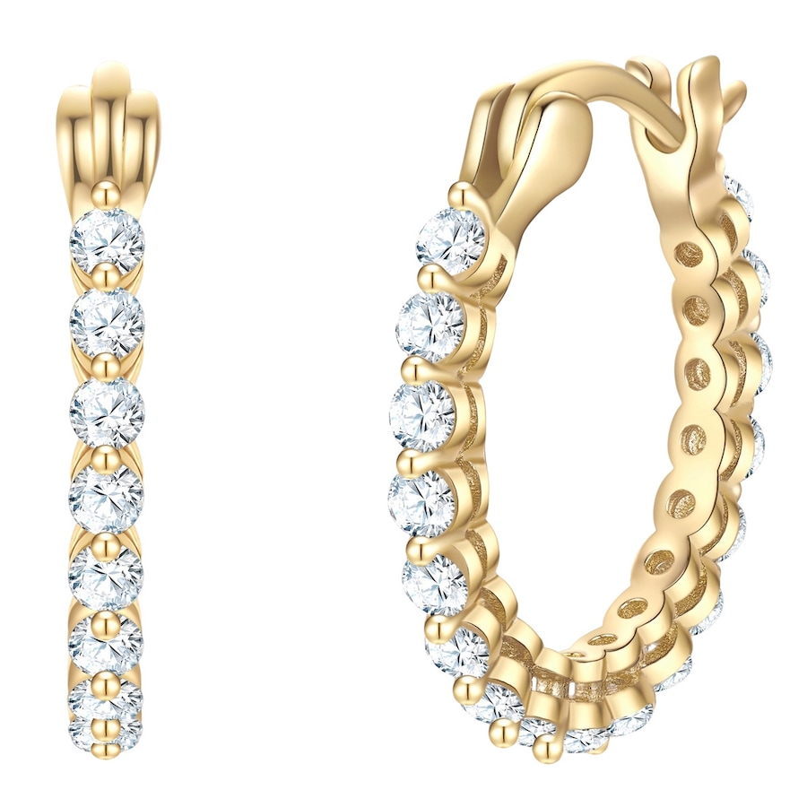 Glanzstücke München Kolczyki z Srebro wysokiej próby w Żółte złoto Kolczyki koła 1 ct Damski