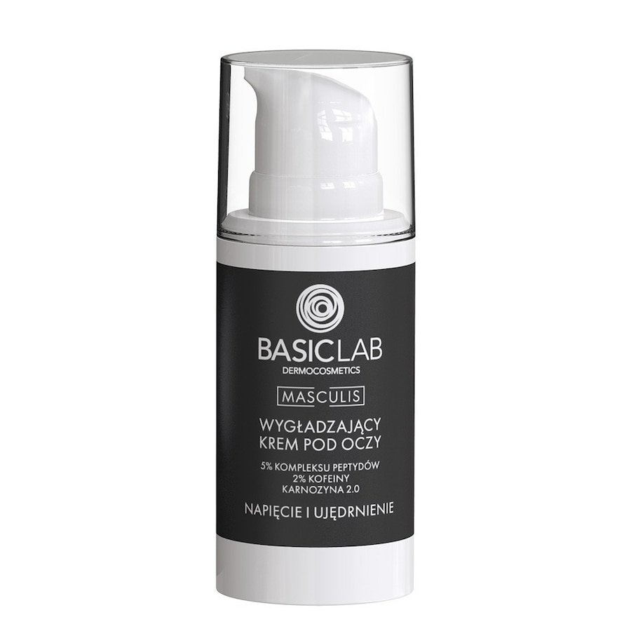 BasicLab BasicLab Masculis WYGŁADZAJĄCY KREM POD OCZY 5% KOMPLEKSU PEPTYDÓW 2% KOFEINY 2.0 KARNOZYNA NAPIĘCIE I UJĘDRNIENIE 15 ml Kremy pod oczy