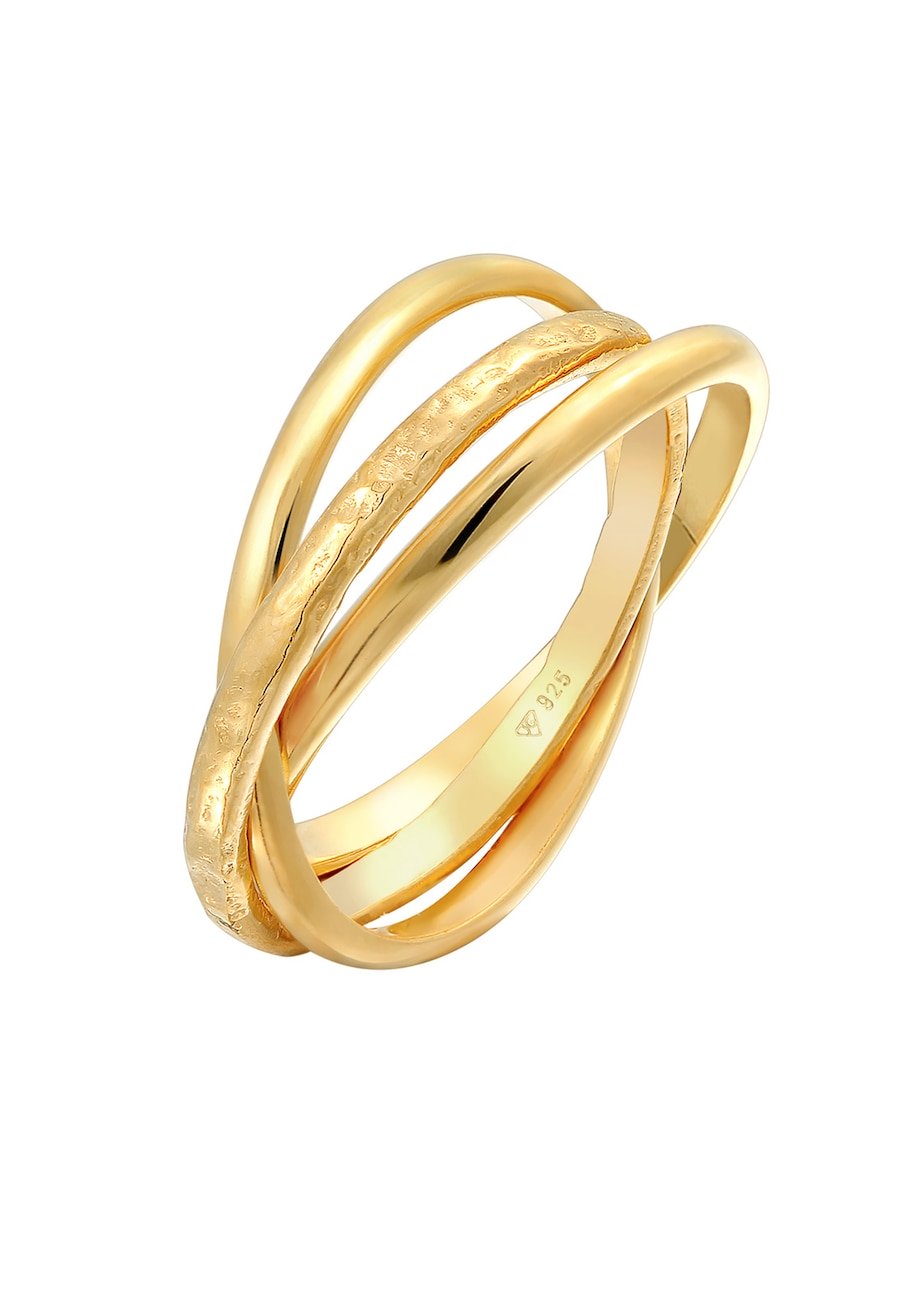 Elli Damski pierścionek owijany Trinity Basic Classic w srebrze 925 Sterling Silver Pierścionki 1 ct