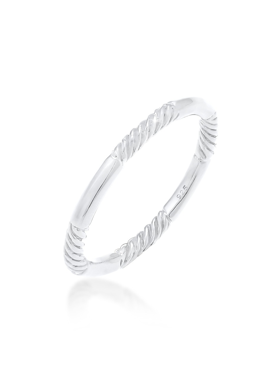 Elli Damy Bandring Basic Stacking toczone w 925 Sterling Silver Pierścionki 1 ct Damski