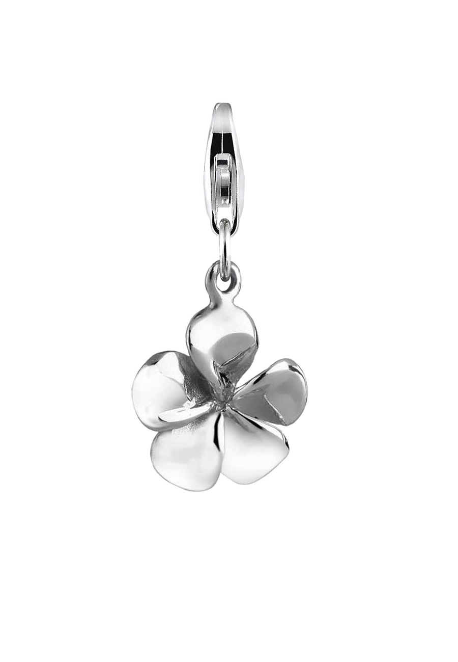 Nenalina Damska zawieszka Charm Kwiat Frangipani, srebro 925 Sterling Silver Wisiorki 1 ct Damski