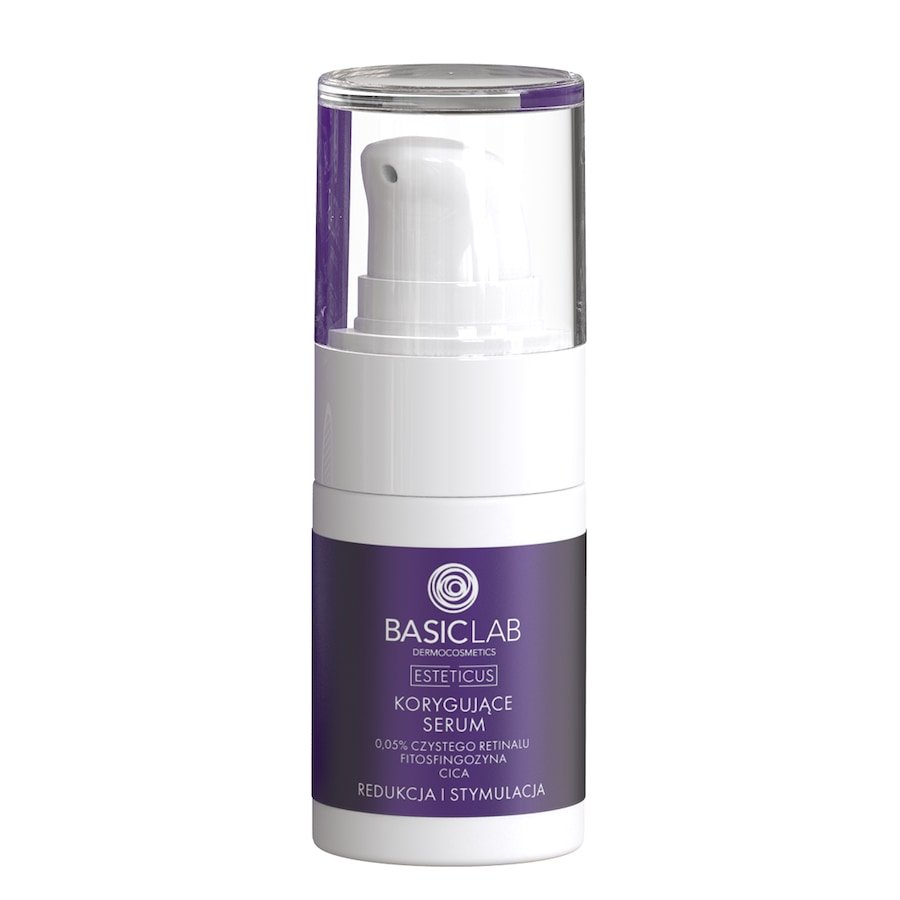 BasicLab BASICLAB DERMOCOSMETICS ESTETICUS KORYGUJĄCE SERUM 0,05% CZYSTEGO RETINALU, FITOSFINGOZYNA, CICA REDUKCJA I STYMULACJA 15 ML Serum przeciwzma