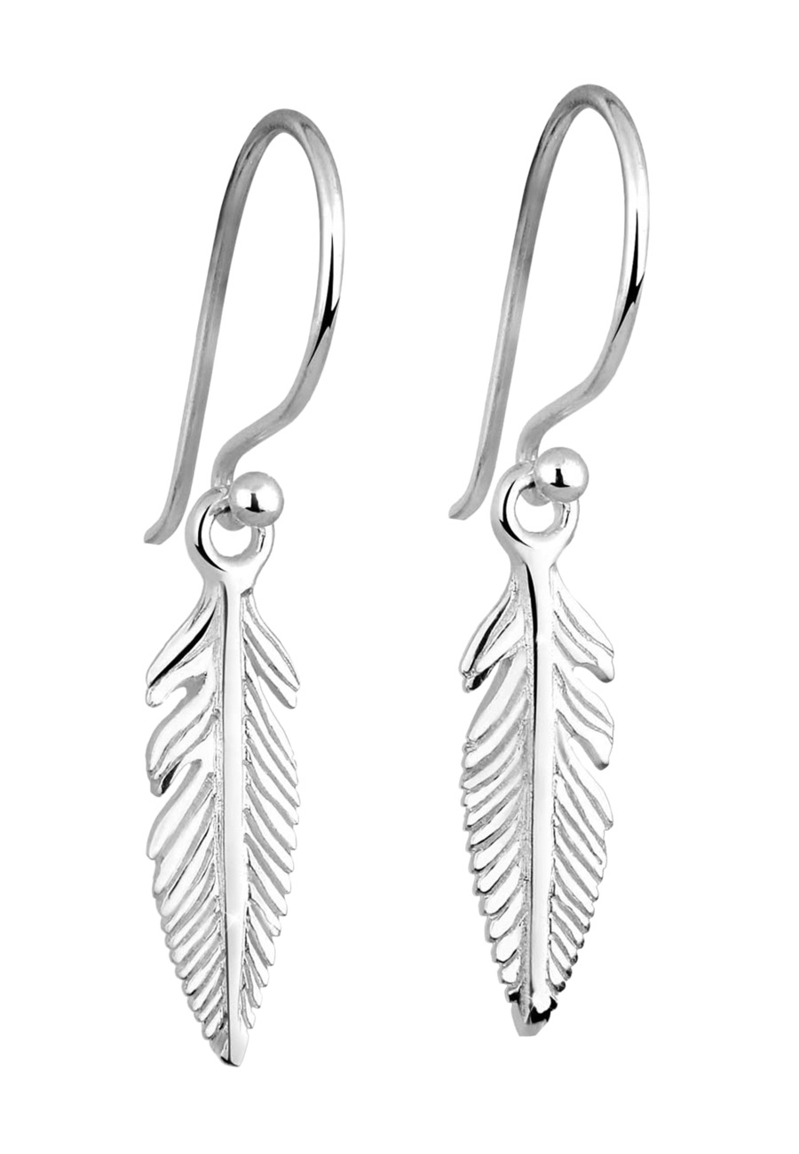 Elli Damska zawieszka na ucho Feather Boho ze srebra próby 925 Sterling Silver Kolczyki 1 ct Damski
