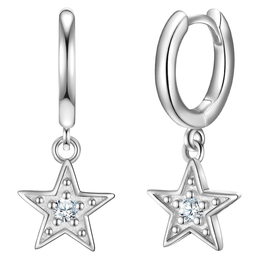 Glanzstücke München Kolczyki Gwiazda z Srebro wysokiej próby w Srebrny Kolczyki koła 1 ct Damski