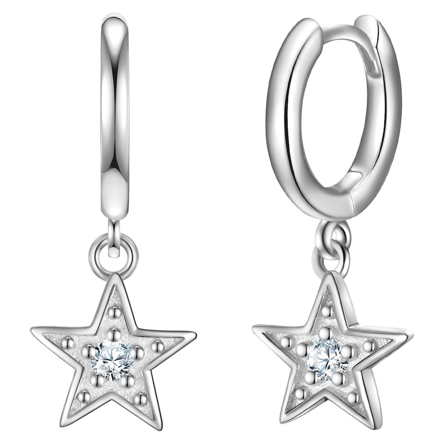 Glanzstücke München Kolczyki Gwiazda z Srebro wysokiej próby w Srebrny Kolczyki koła 1 ct Damski