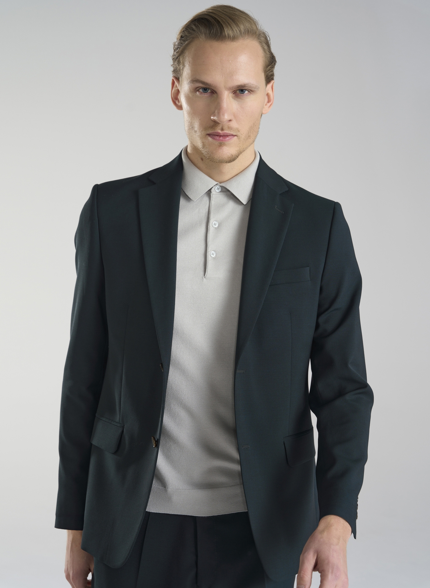 PAKO LORENTE – Wełniana zielona marynarka garniturowa