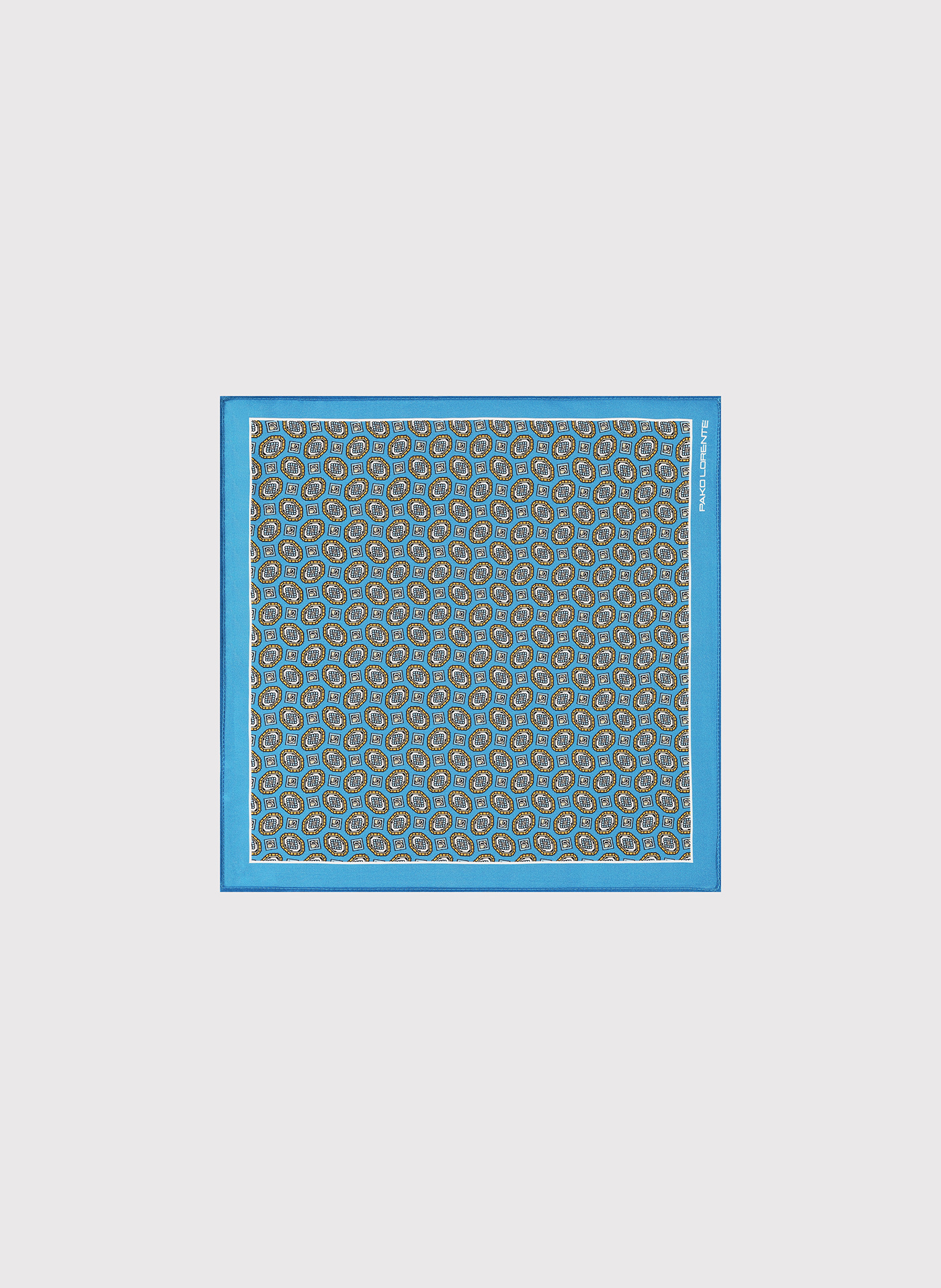 PAKO LORENTE - Niebieska poszetka męska we wzór