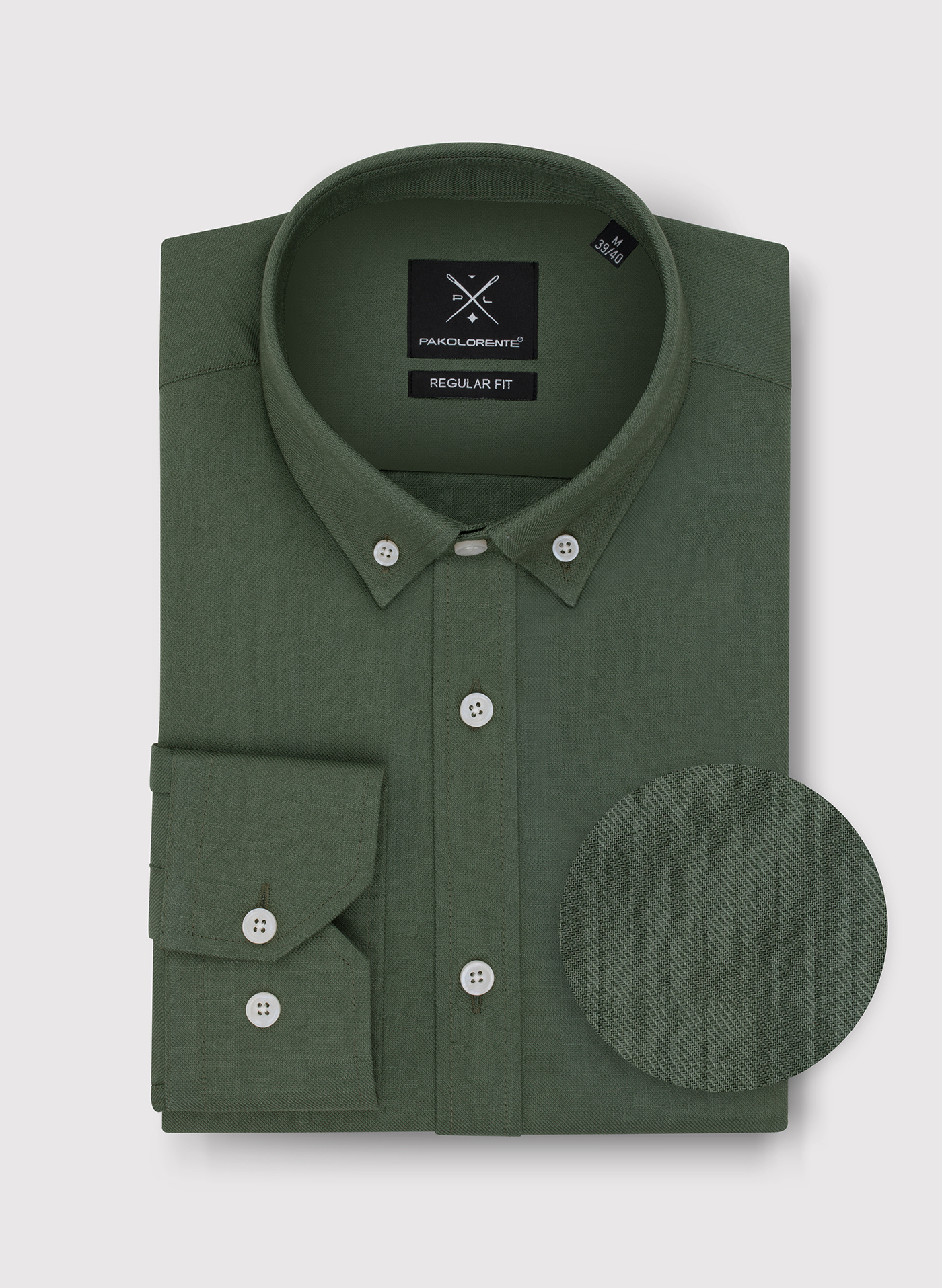 PAKO LORENTE – Zielona bawełniana koszula męska