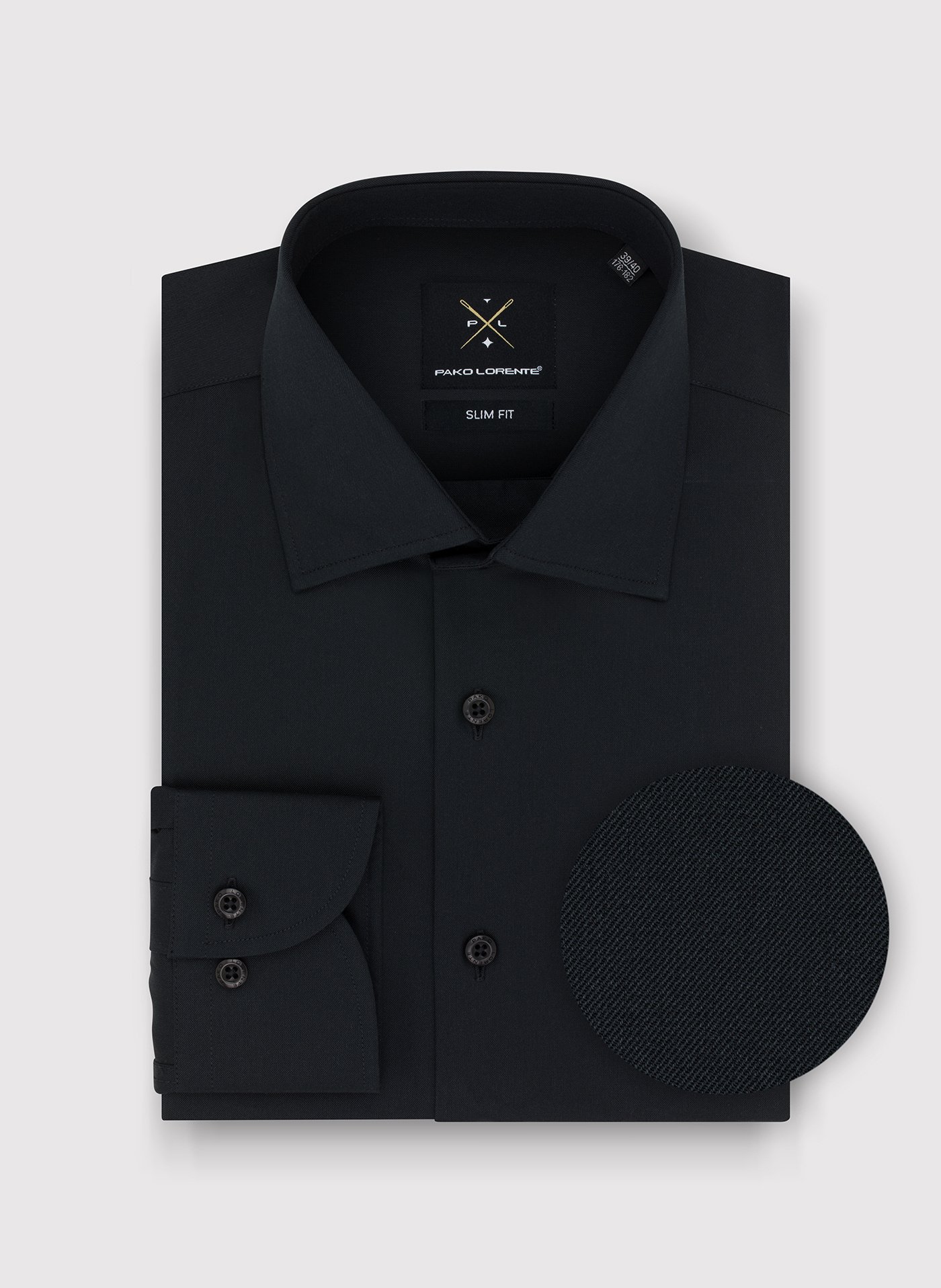 PAKO LORENTE – Bawełniana czarna koszula męska