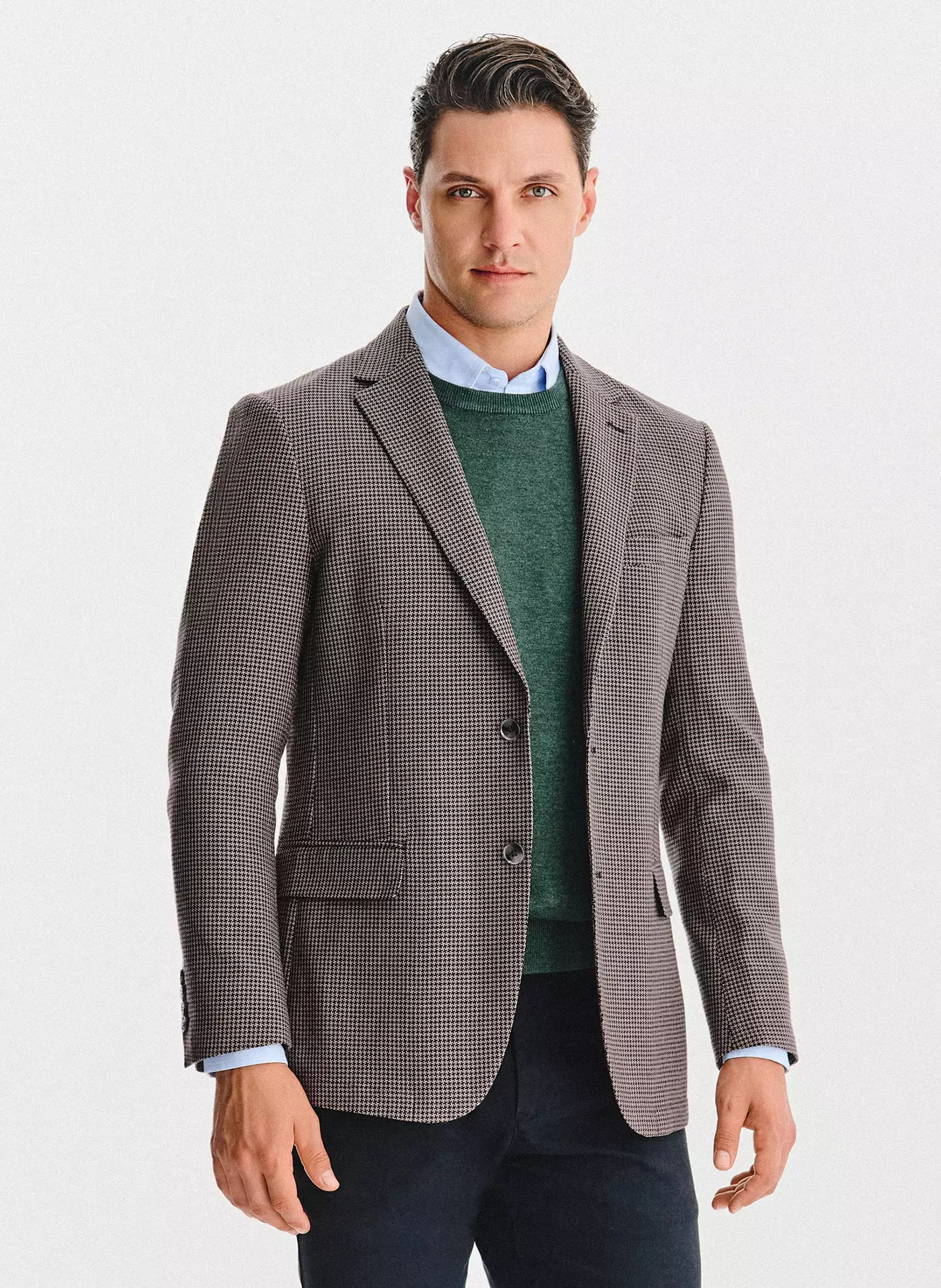 PAKO LORENTE – Wełniana marynarka w drobną kratę