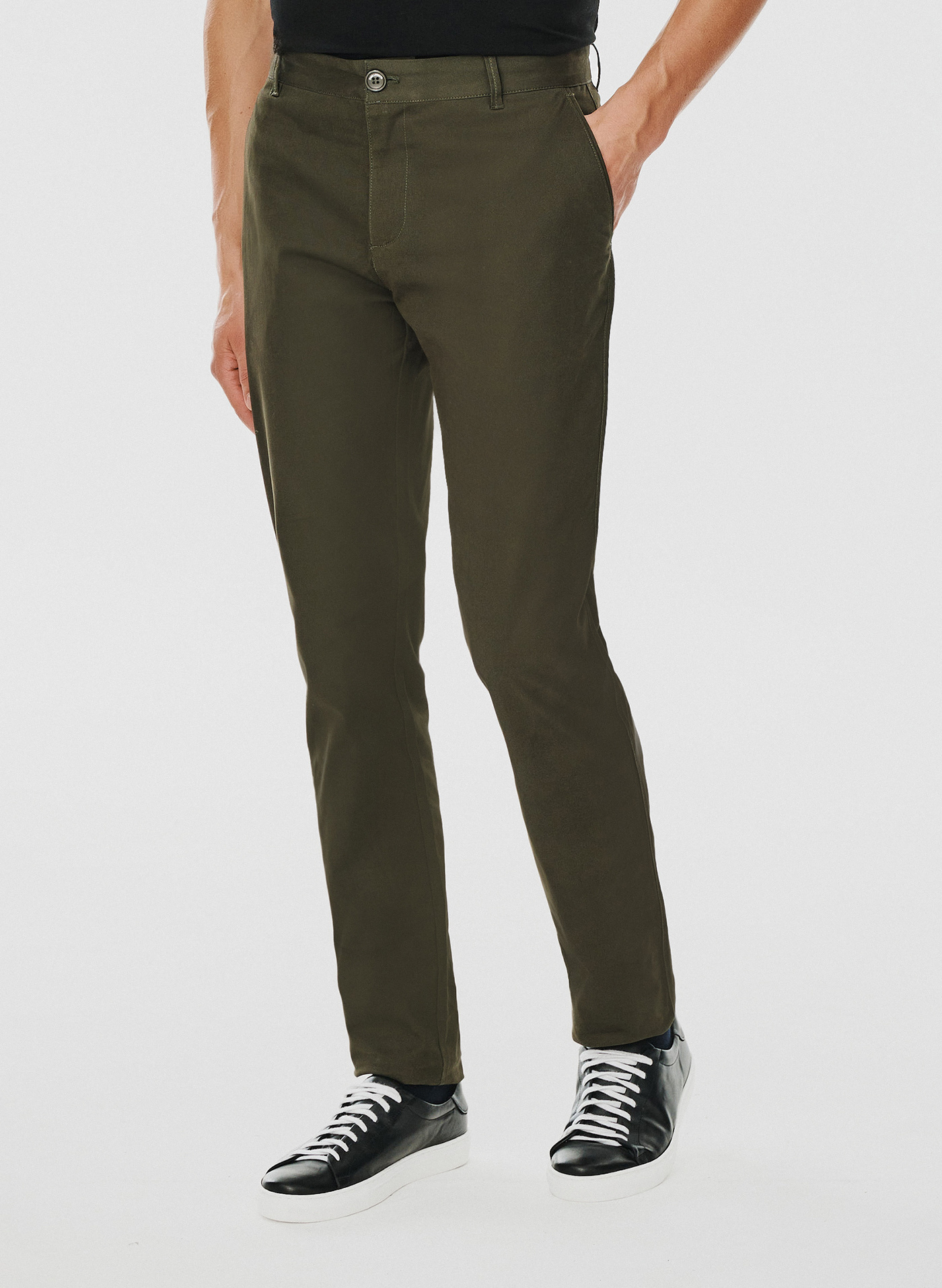 PAKO LORENTE – Gładkie spodnie męskie w kolorze zielonym