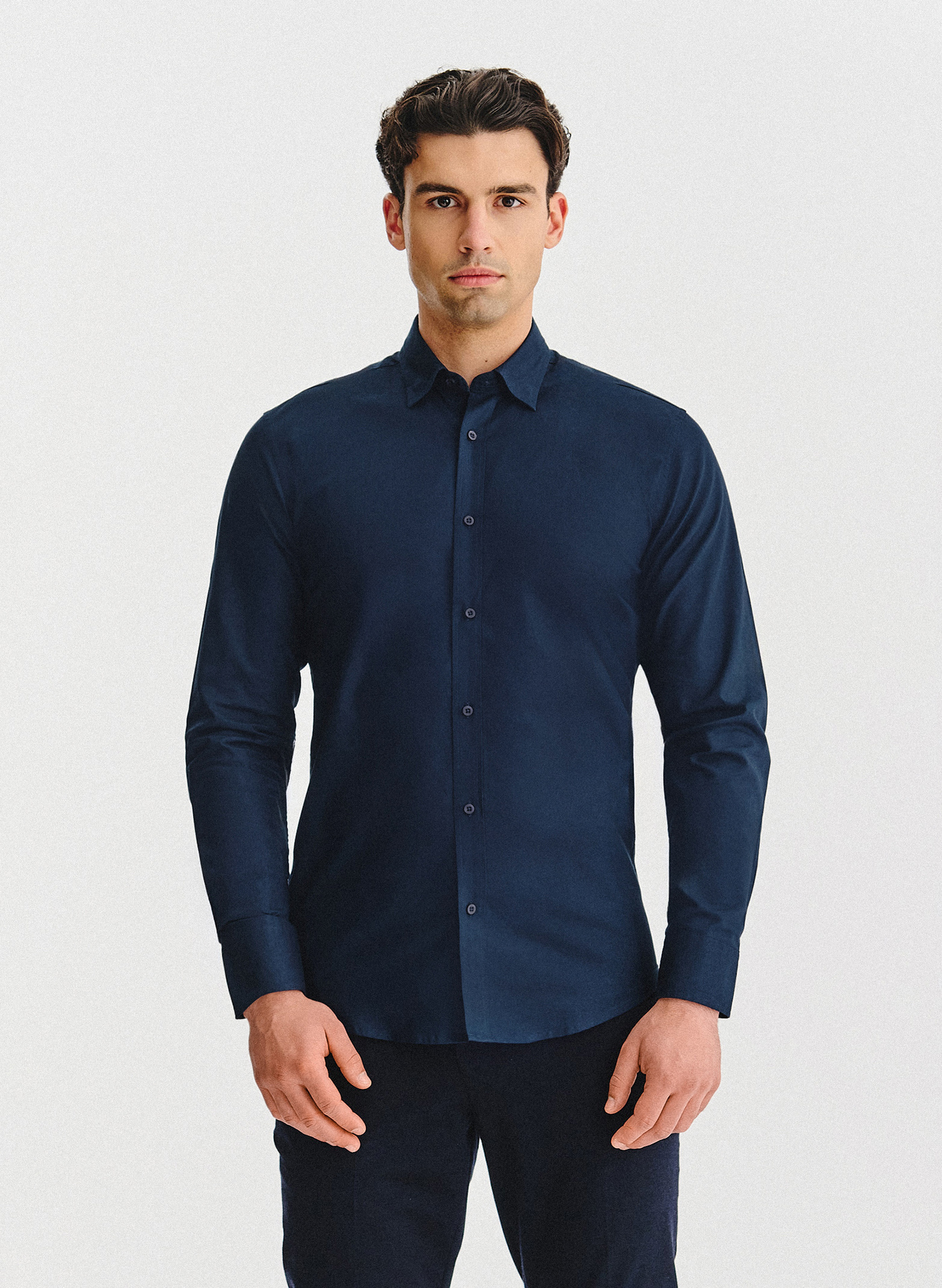 PAKO LORENTE – Granatowa bawełniana koszula męska