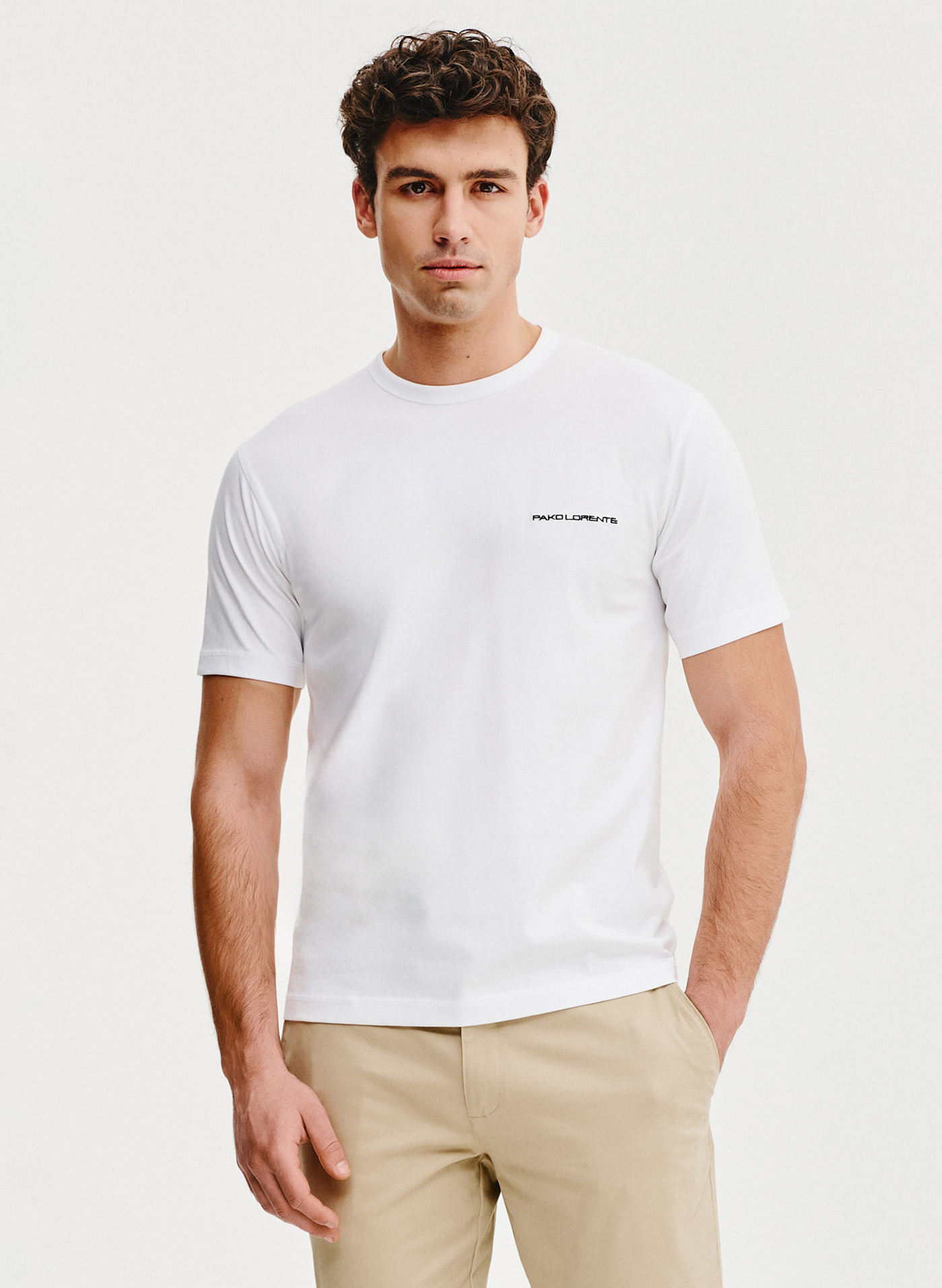 PAKO LORENTE – Biały t-shirt męski