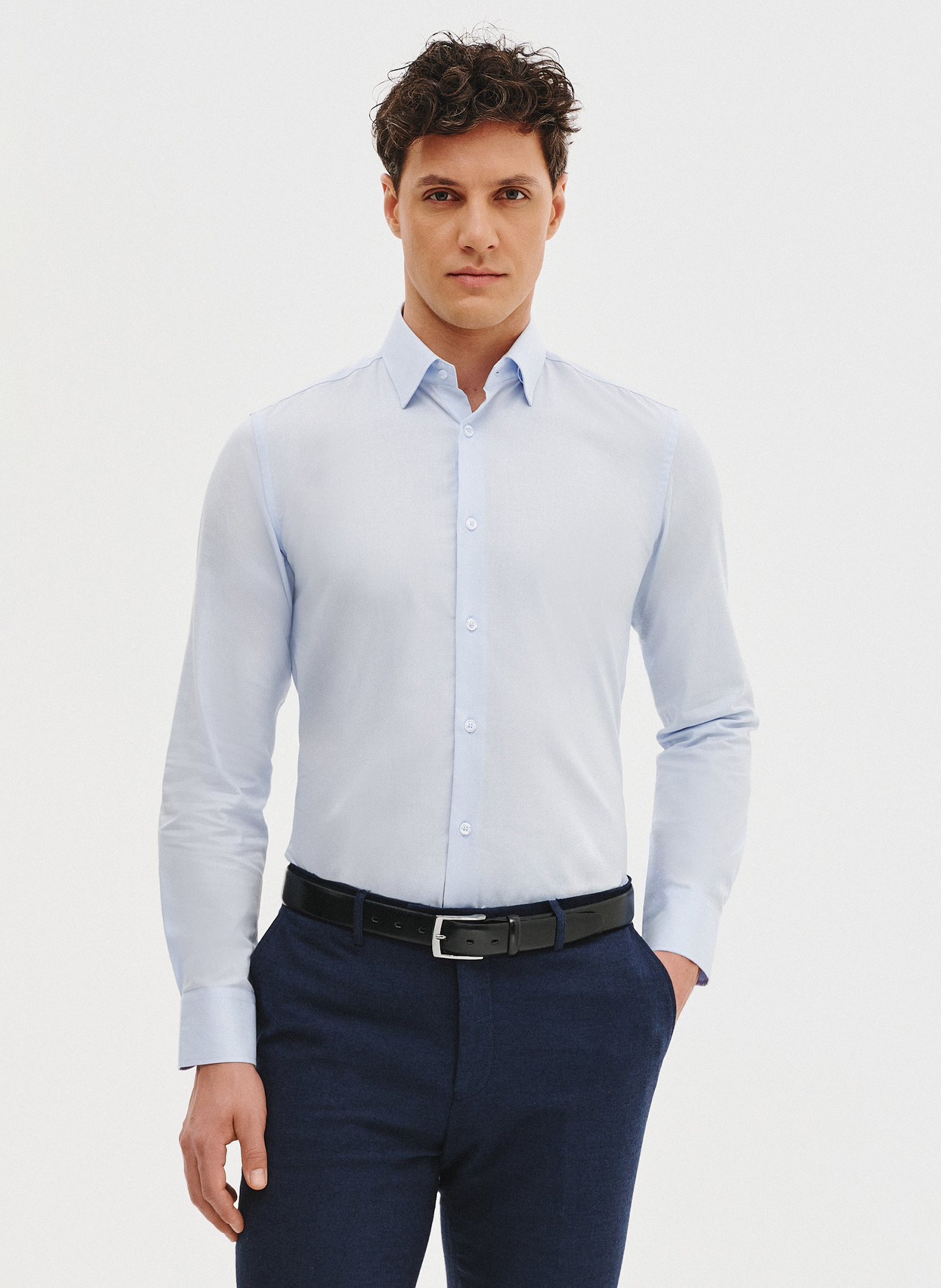 PAKO LORENTE – Błękitna koszula bawełniana