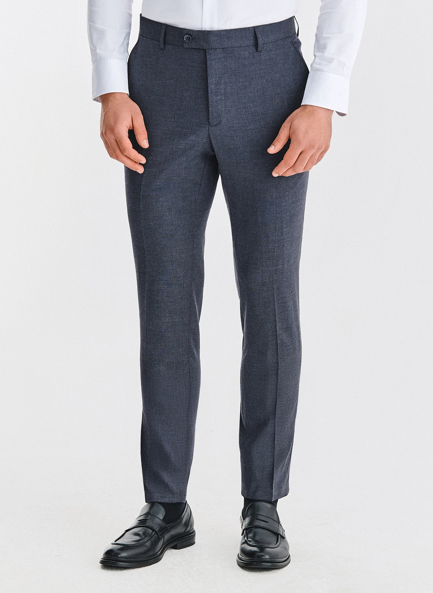 PAKO LORENTE – Granatowe spodnie garniturowe