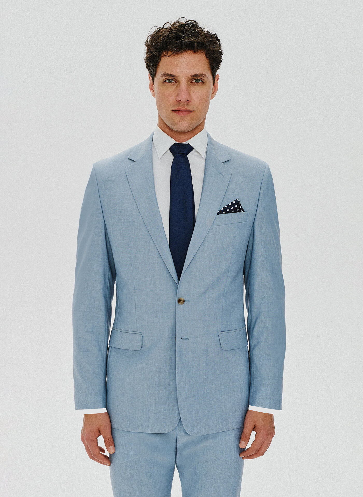 PAKO LORENTE – Błękitna męska marynarka garniturowa