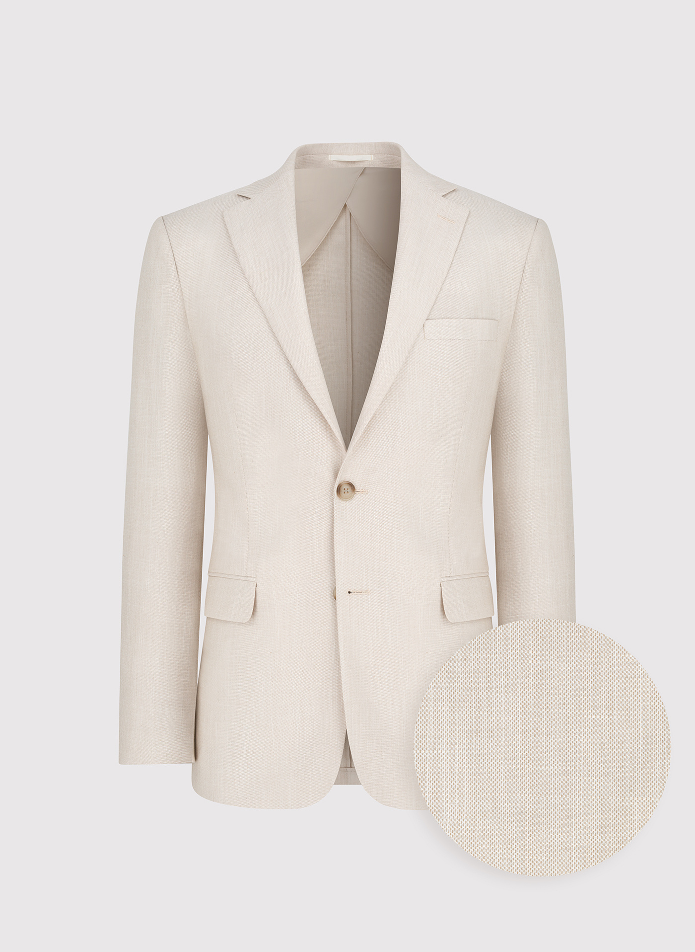PAO LORENTE - Beżowa marynarka garniturowa z lnem