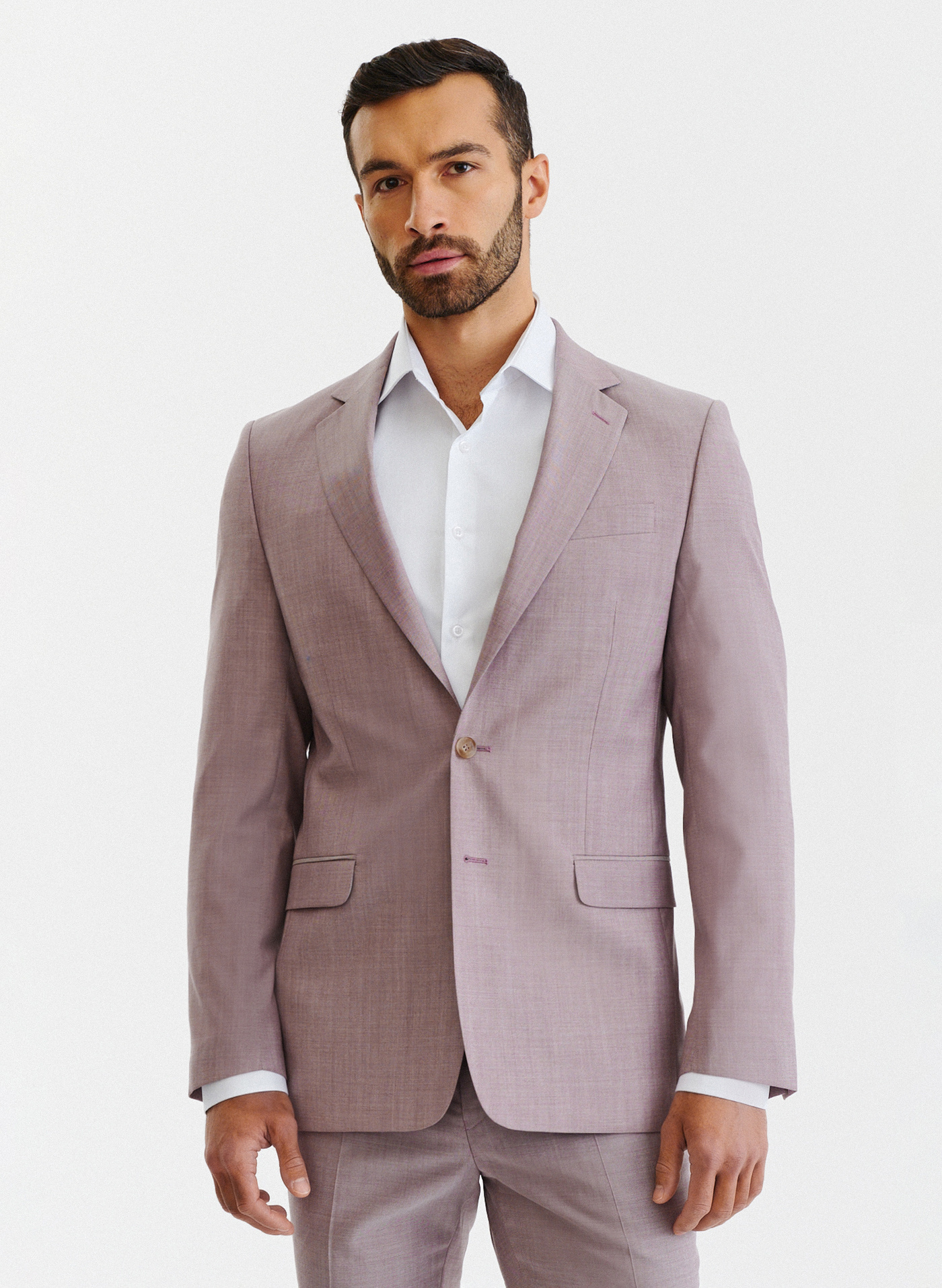 PAKO LORENTE – Gładka różowa marynarka garniturowa męska