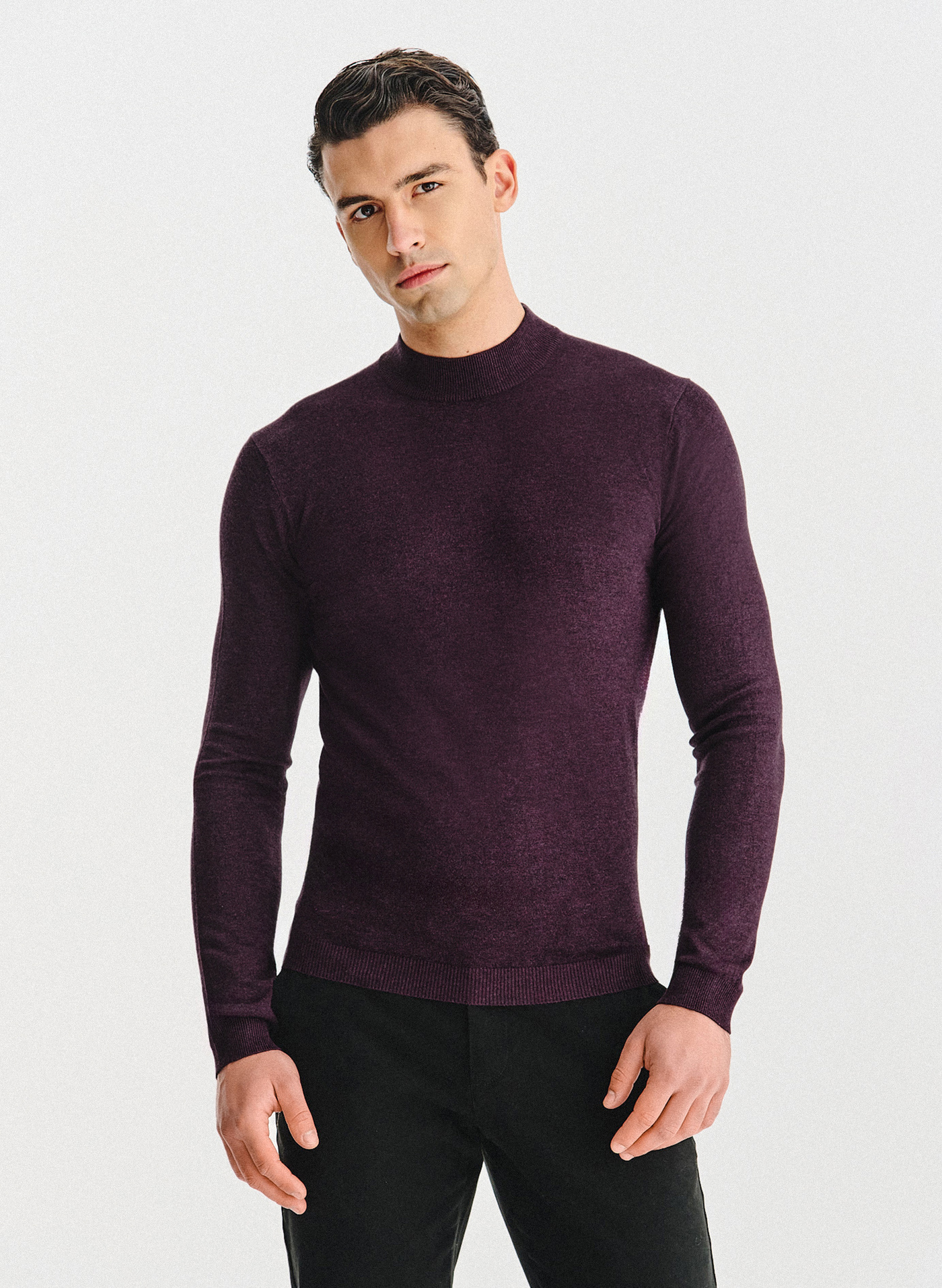 PAKO LORENTE - Półgolf męski w fioletowym kolorze