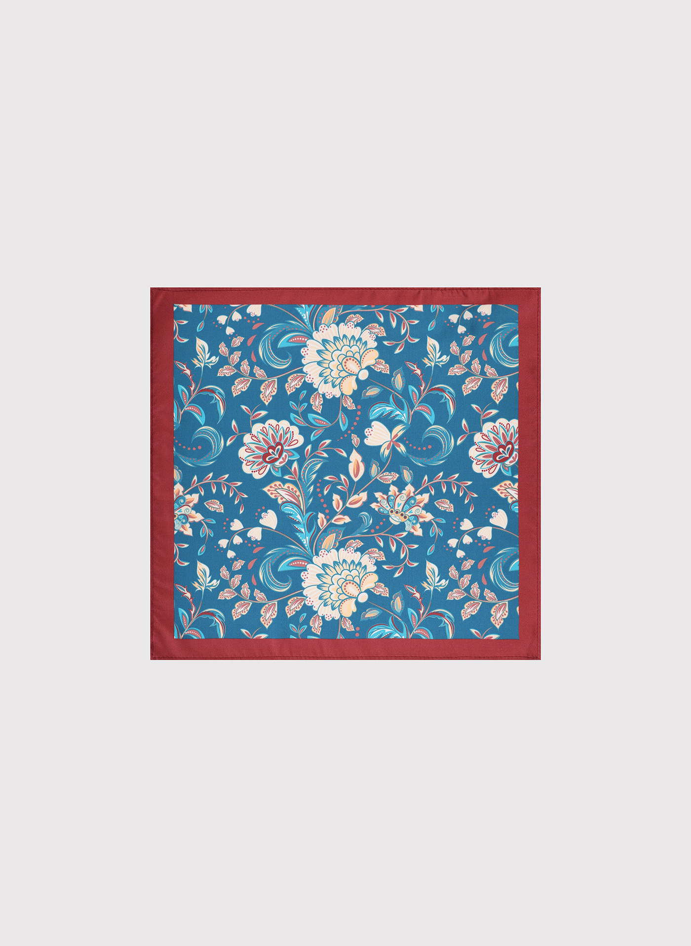 PAKO LORENTE – Niebieska poszetka w kwiatowy wzór