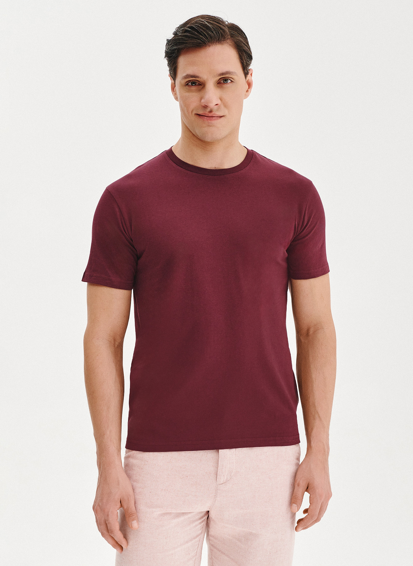 PAKO LORENTE – Bawełniany bordowy t-shirt