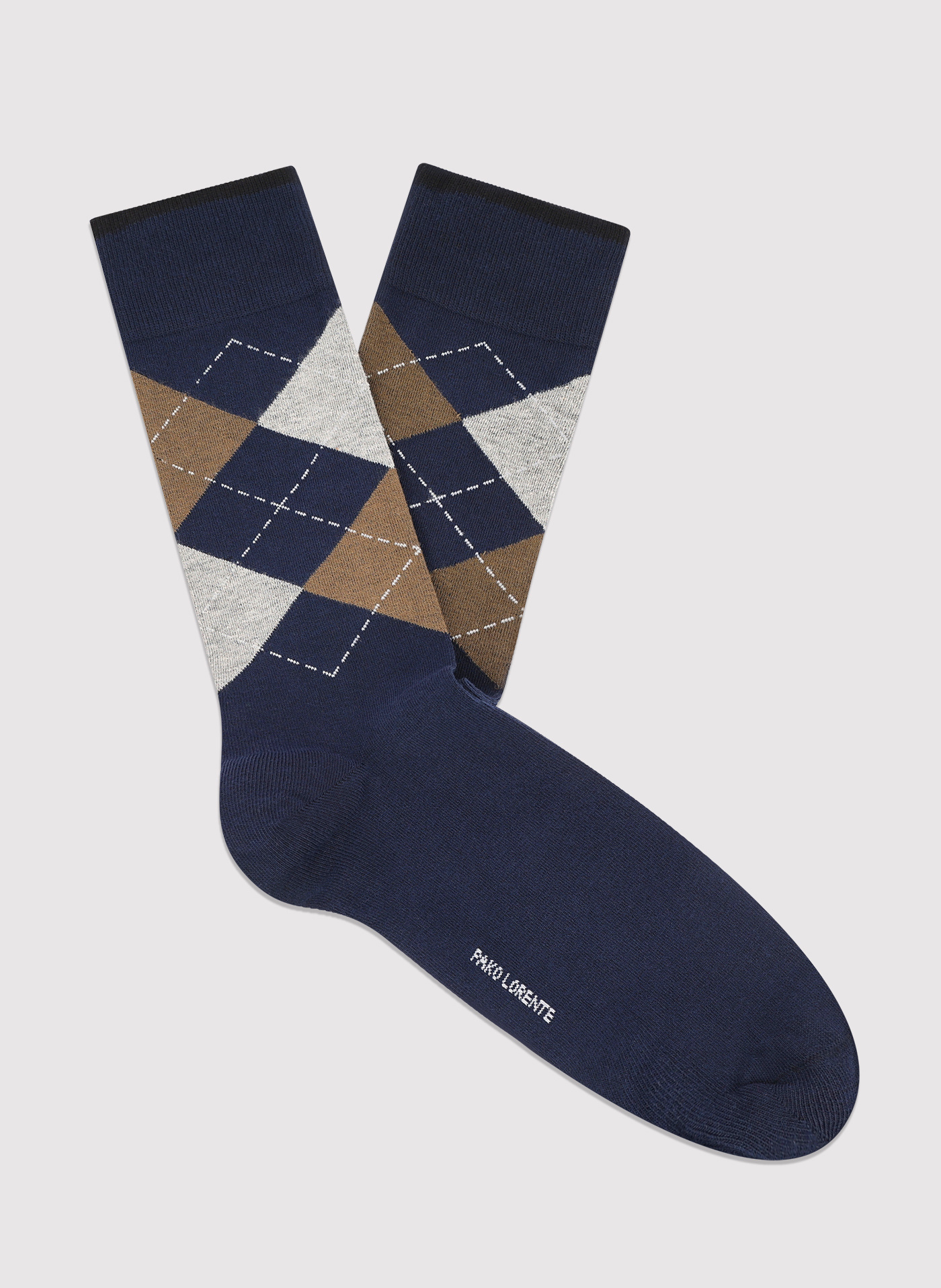 PAKO LORENTE - Granatowe skarpety w romby