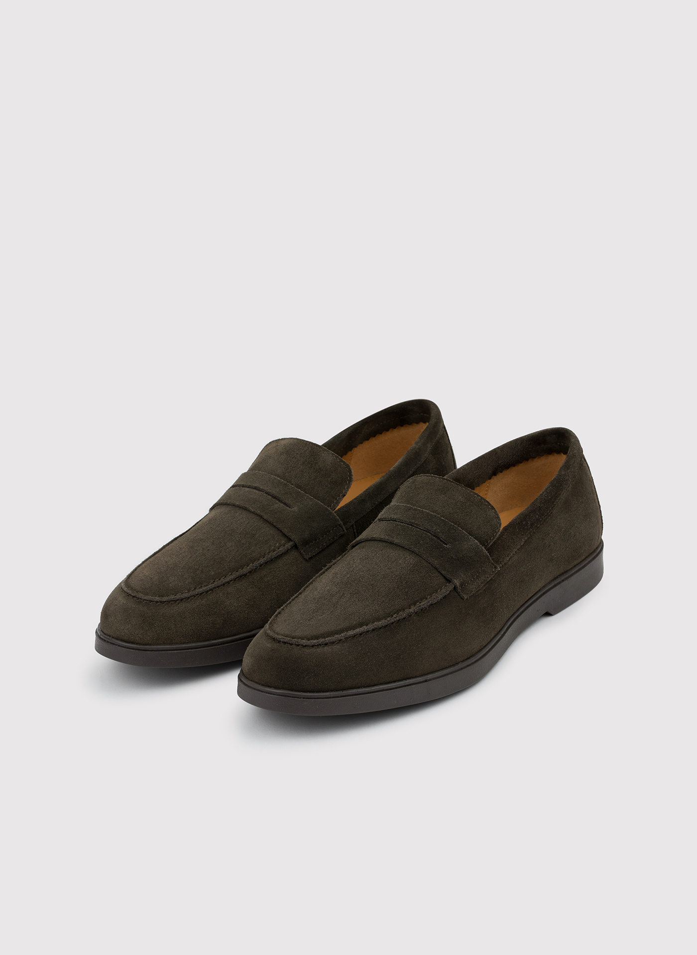 PAKO LORENTE – Brązowo-zielone zamszowe mokasyny męskie