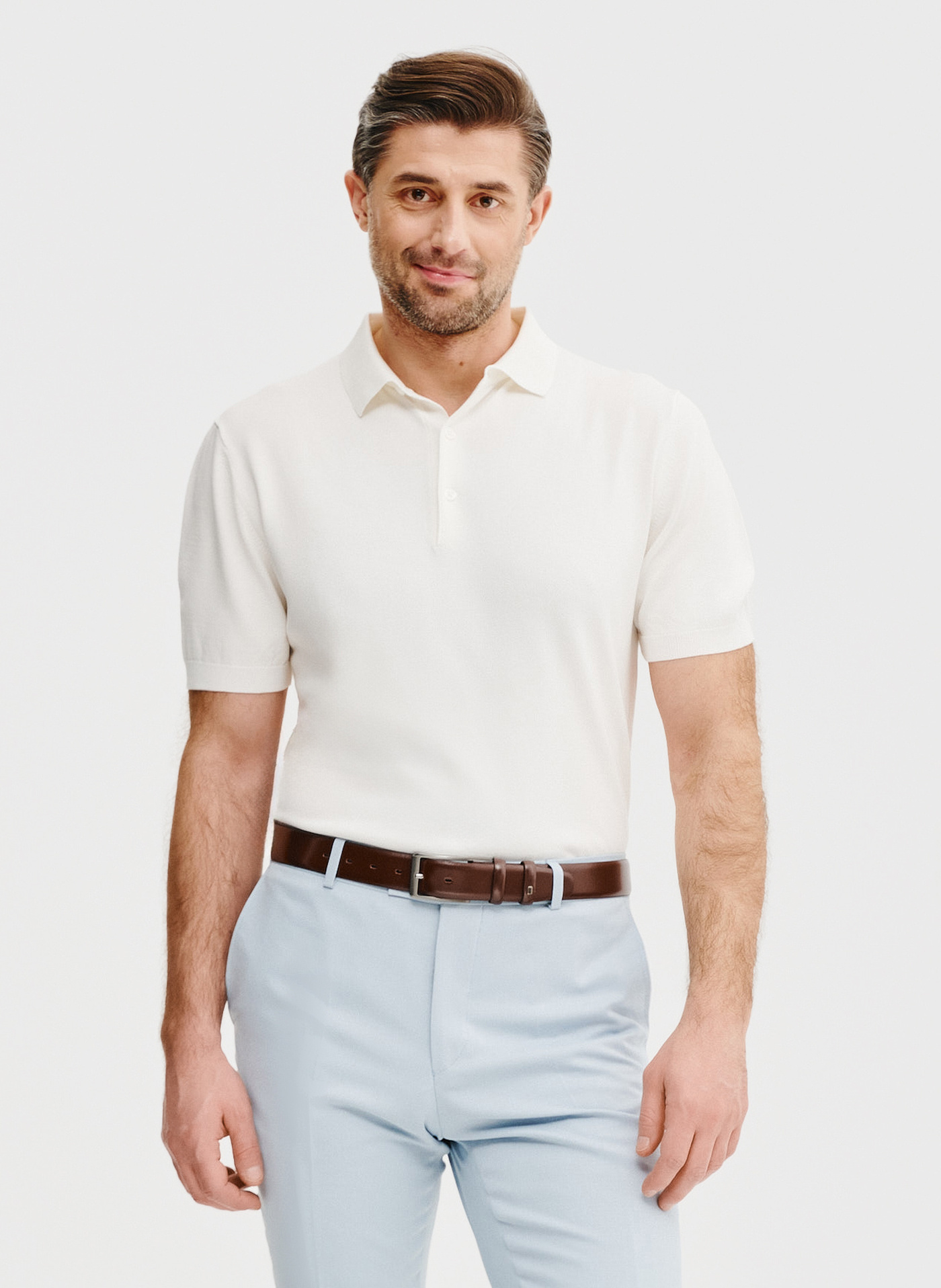 PAKO LORENTE – Biały t-shirt polo