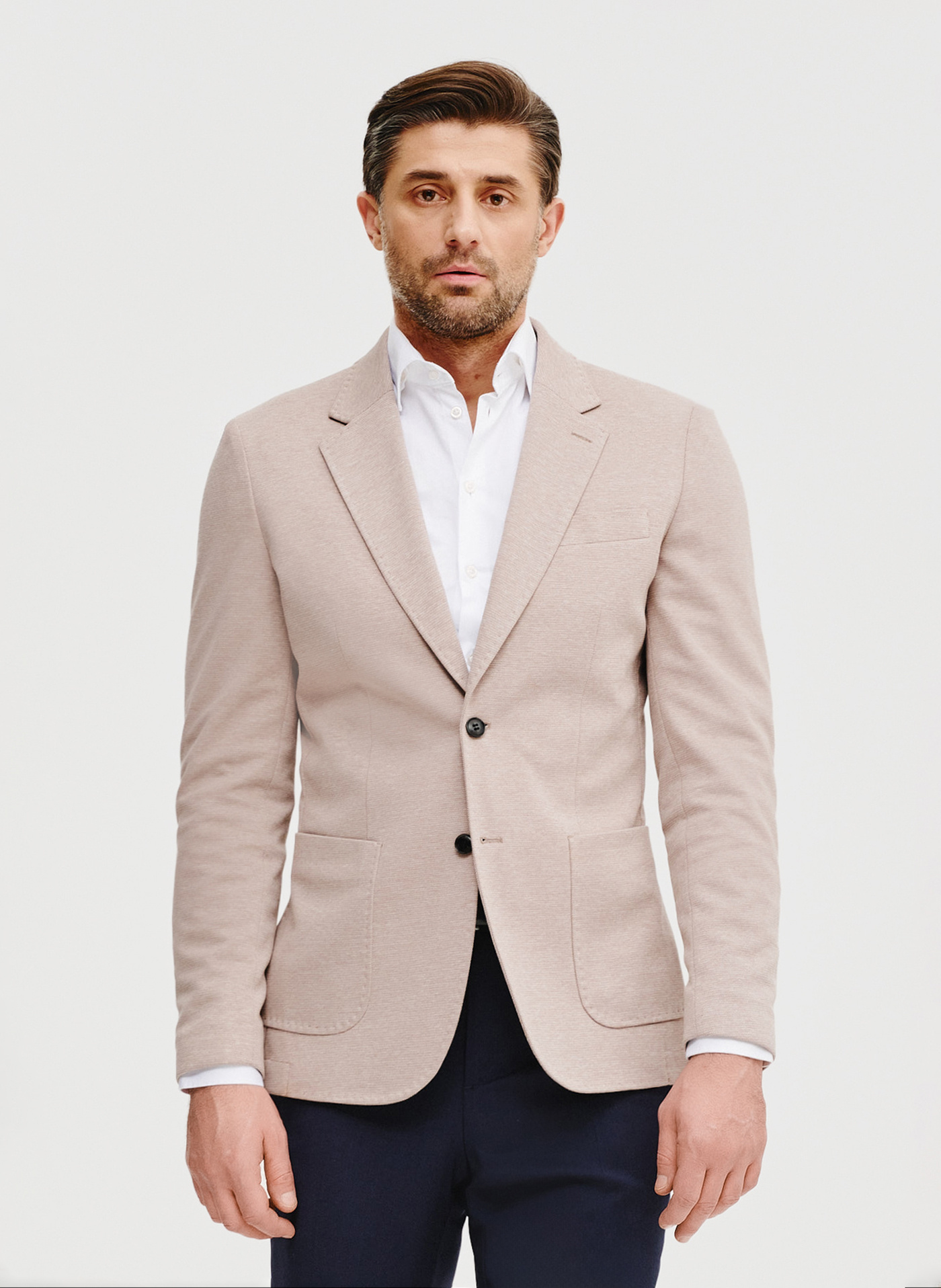 Beżowa marynarka melanż