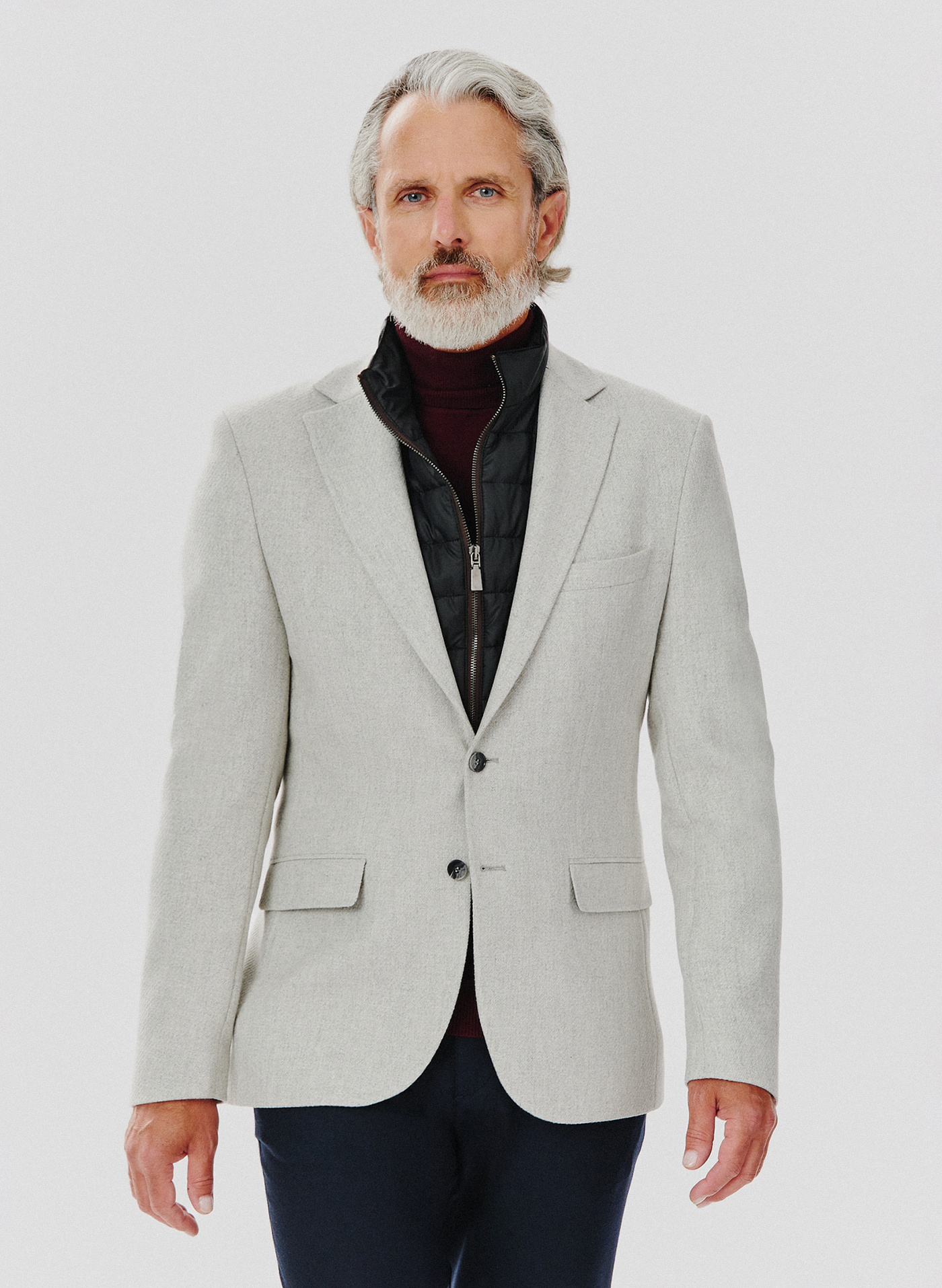 PAKO LORENTE – Szara marynarka męska z odpinaną podpinką