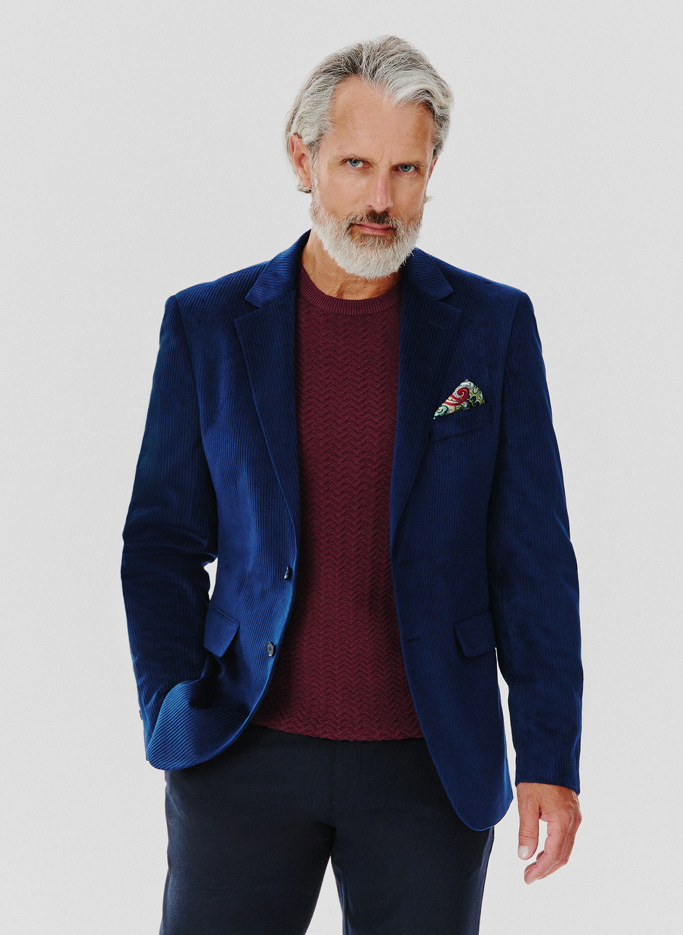 PAKO LORENTE – Sztruksowa jednorzędowa marynarka męska