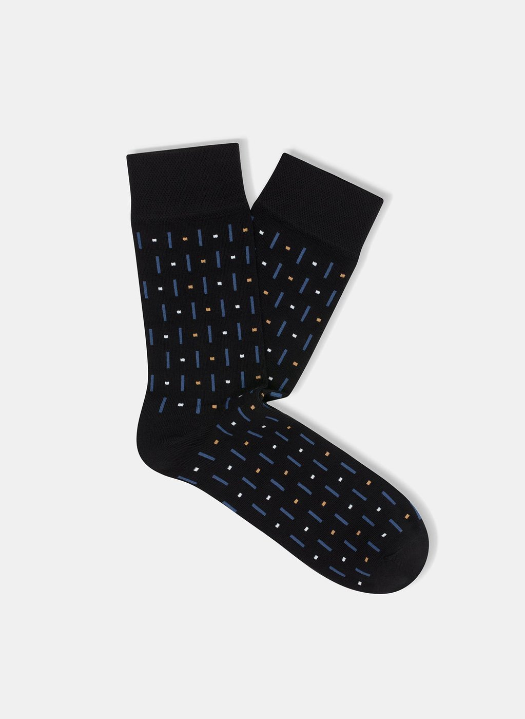 Czarne skarpetki w kolorowy wzór P000B-SX-515-C