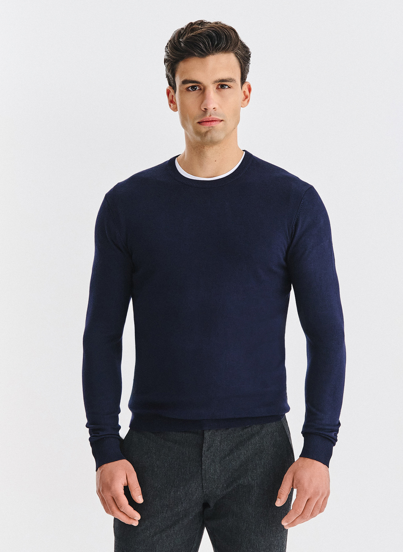 PAKO LORENTE - Granatowy sweter męski