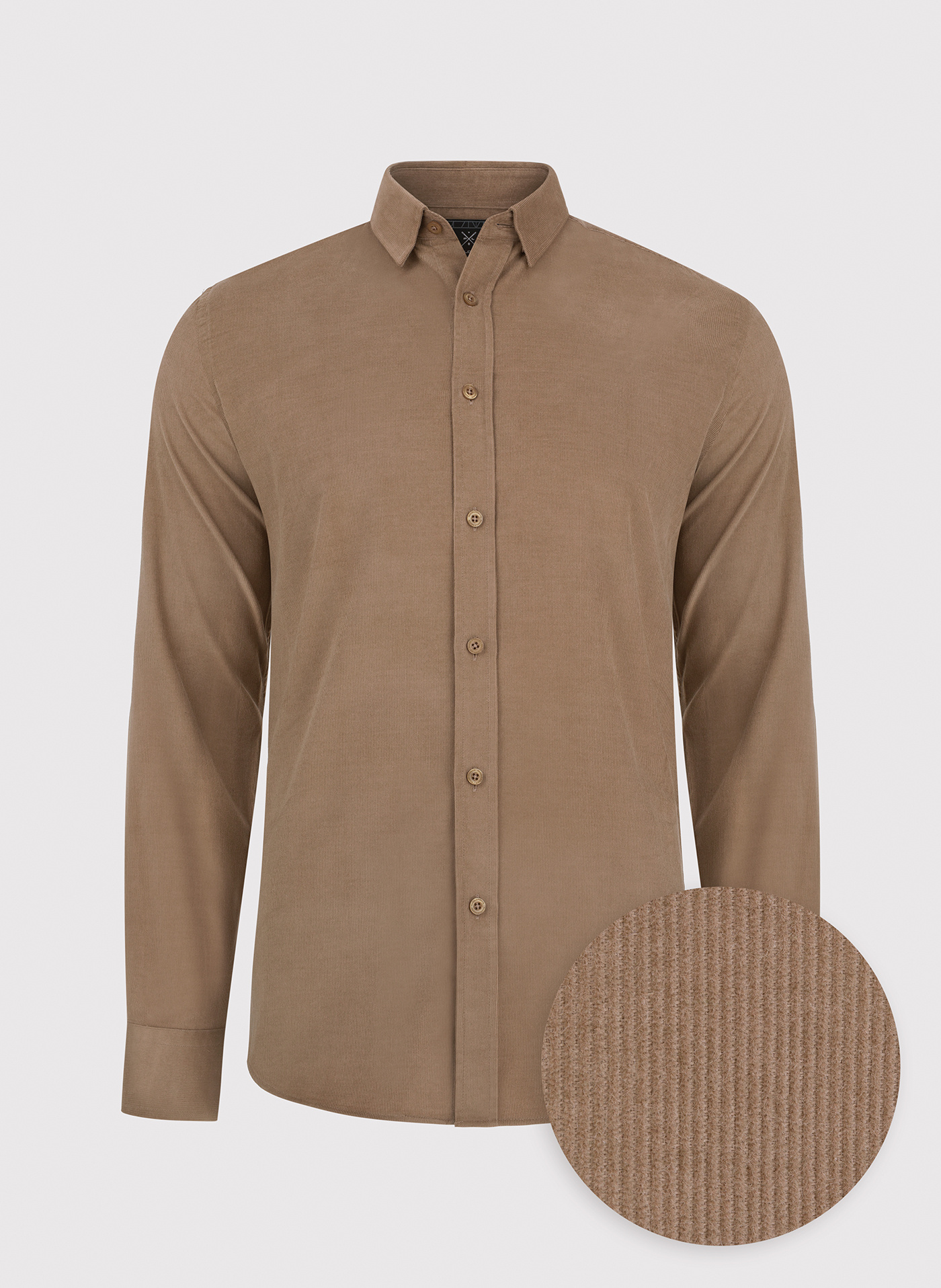 PAKO LORENTE – Sztruksowa koszula męska w kolorze beżowym
