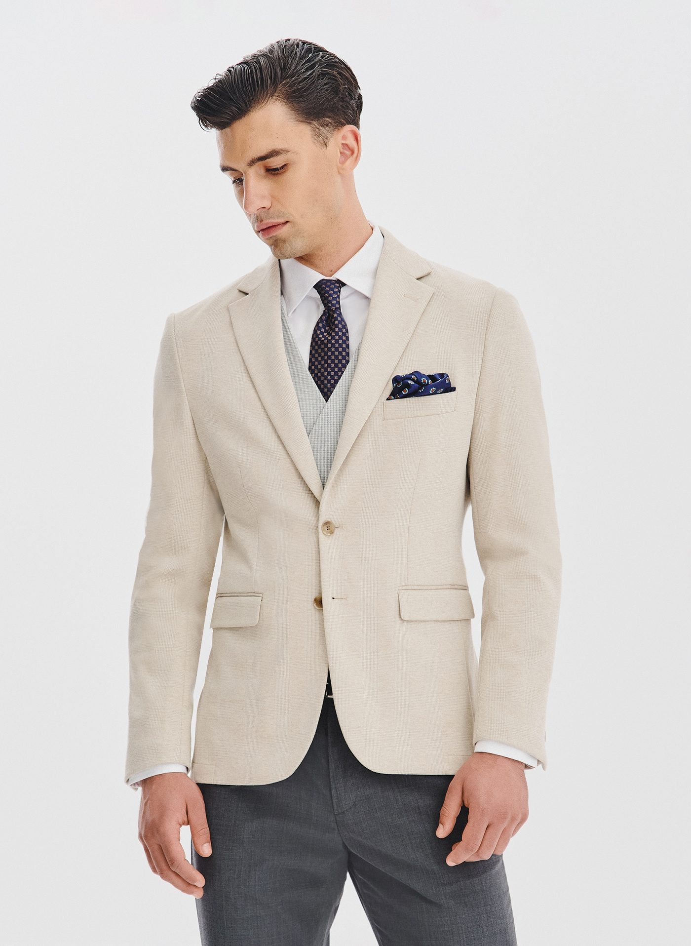 PAKO LORENTE - Dzianinowa marynarka w kratkę