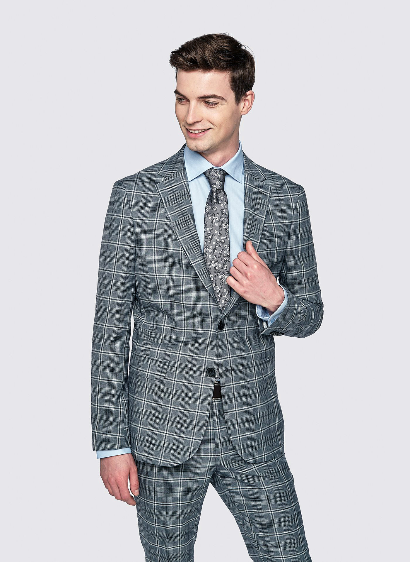 PAKO LORENTE – Szara marynarka garniturowa w kratę