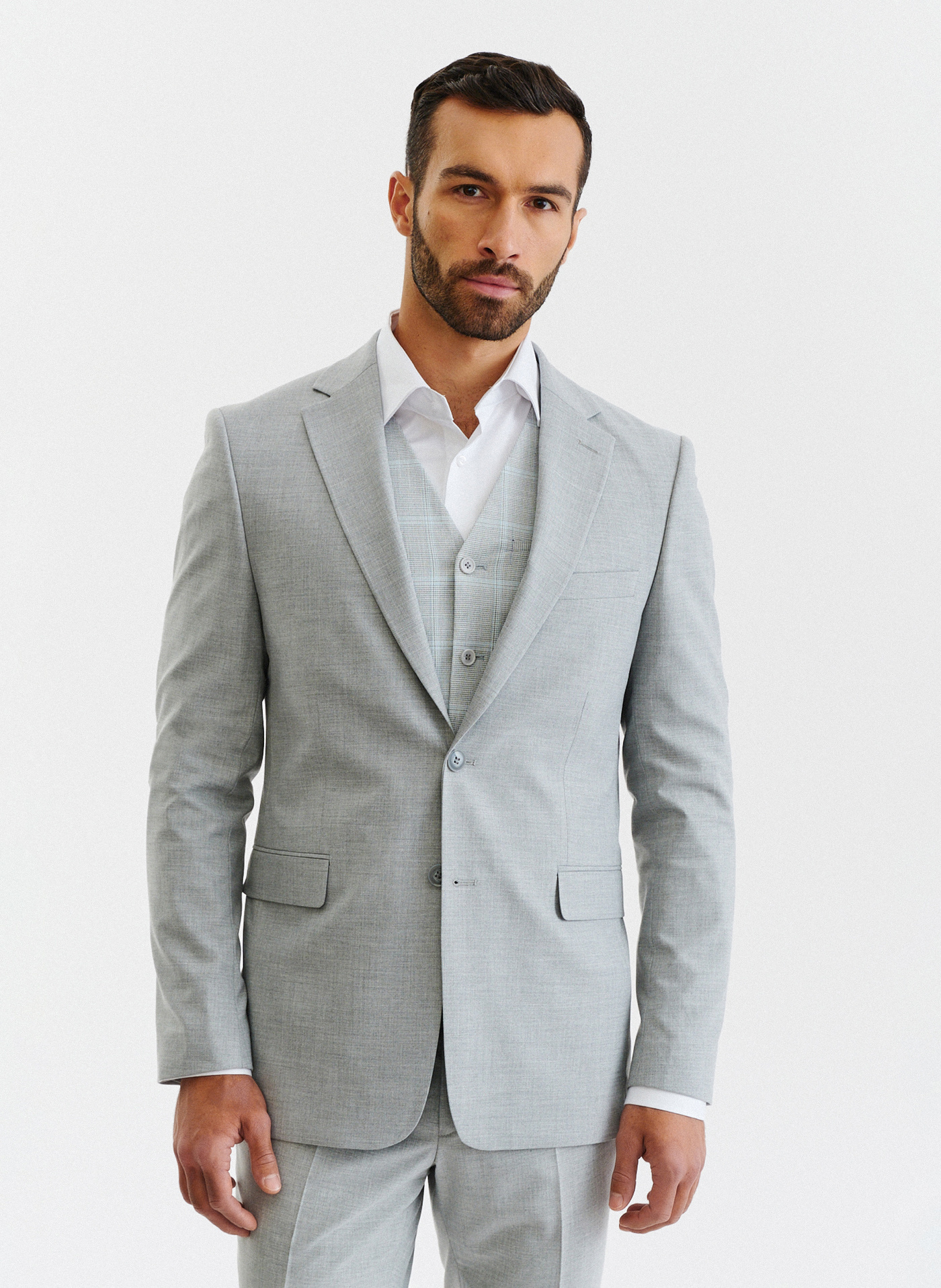 PAKO LORENTE – Męska jasnoszara marynarka garniturowa